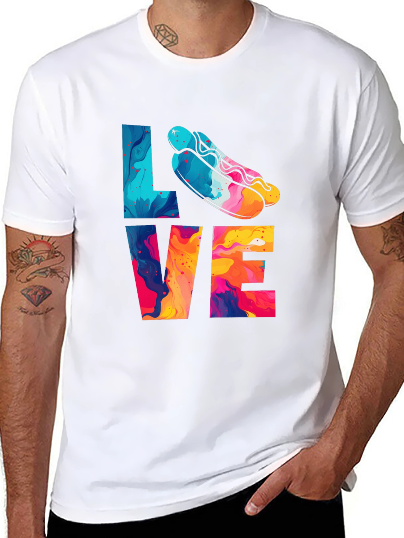 Black Love Hotdogs T-Shirt Fun Graphic Tee view 8