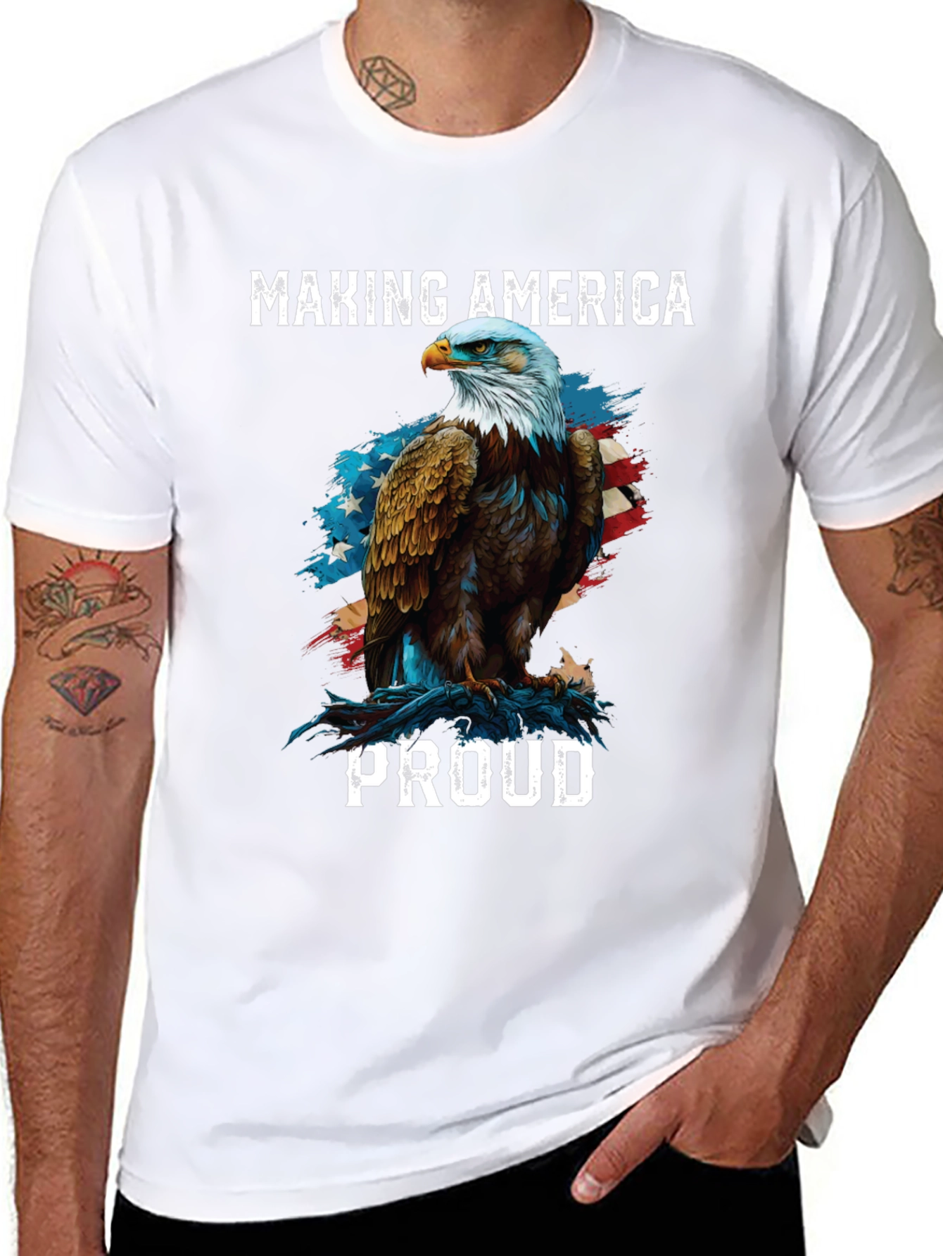 Black American Eagle Pride T-Shirt view 8