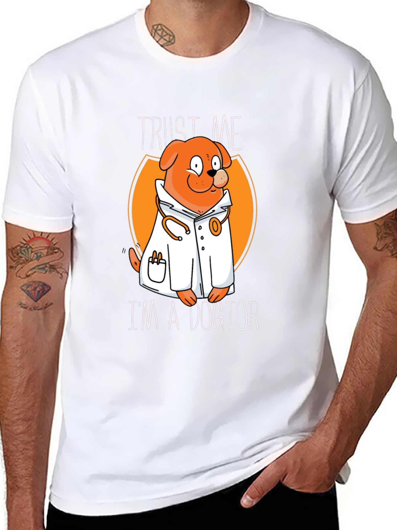 Black Trust Me I'm a Dogtor T-Shirt view 8