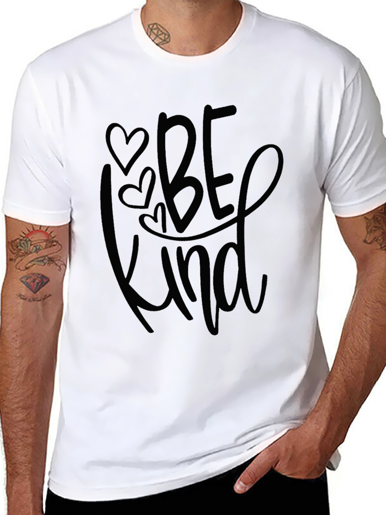 Black Be Kind Graphic Tee - Trendy Casual Shirt view 8