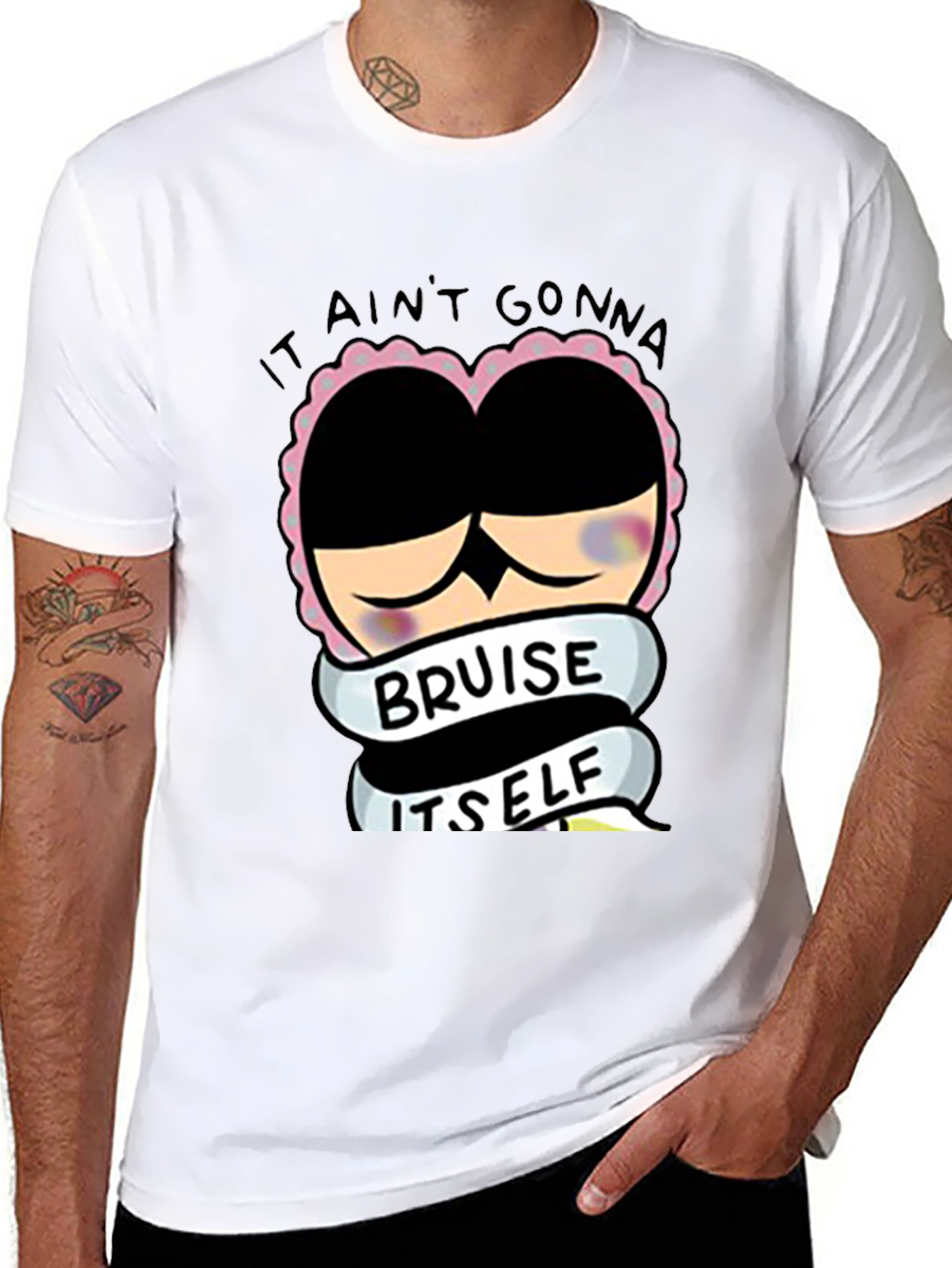 Black Funny Bruise Itself T-Shirt view 8