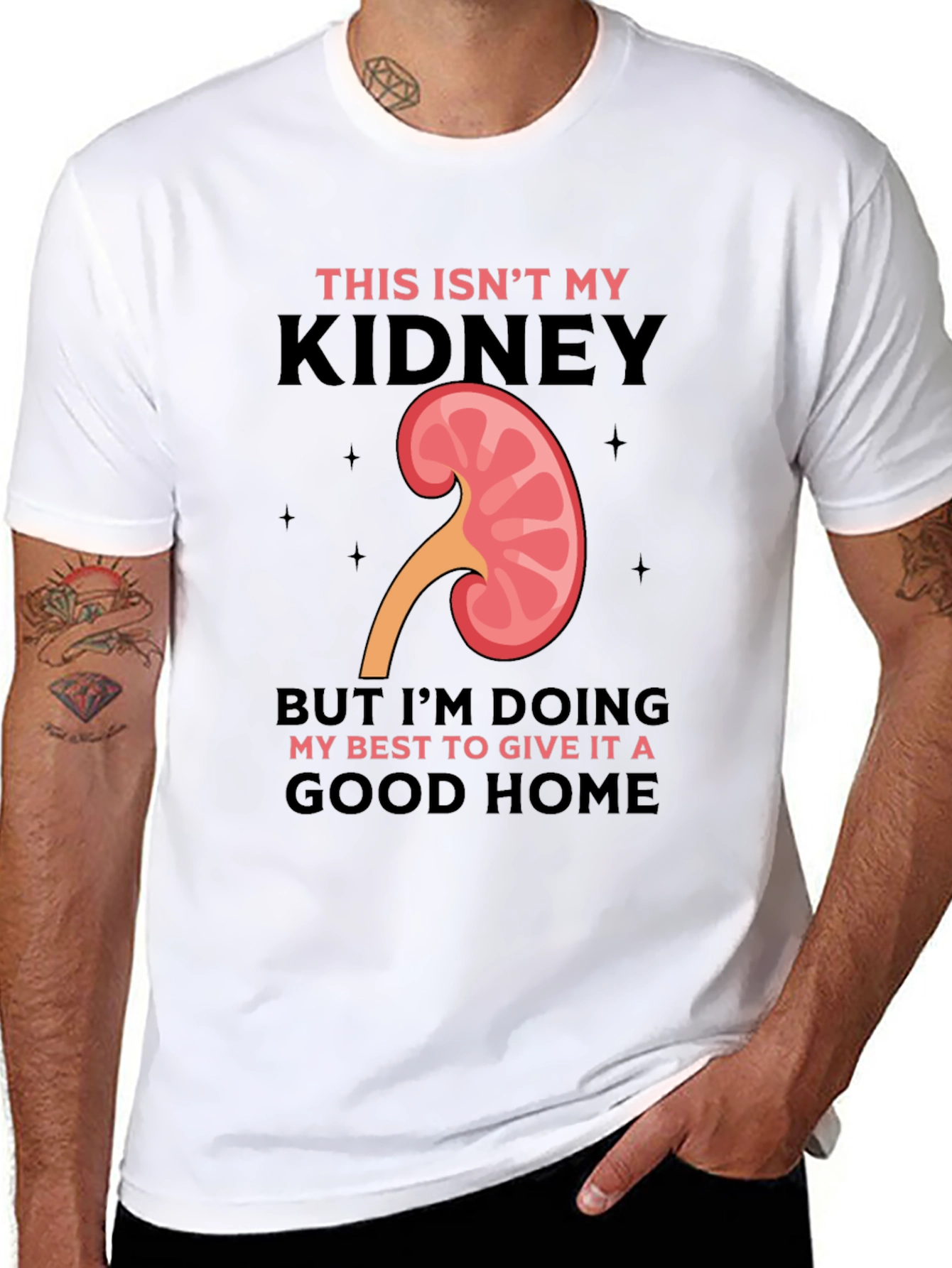 Black Funny Kidney Transplant T-Shirt - This Isn't My Kidney view 8