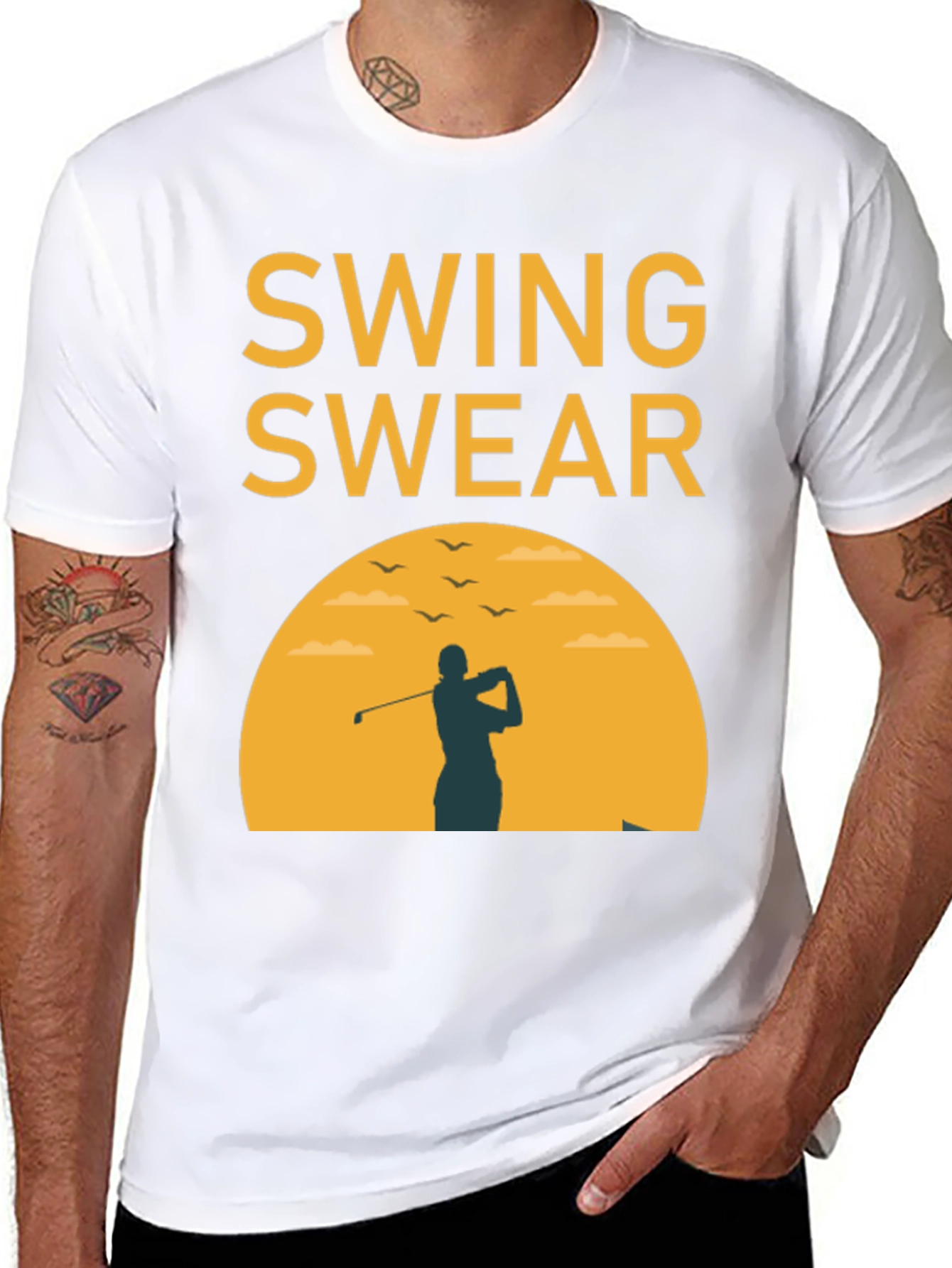 Black Swing Swear Golf T-Shirt view 8
