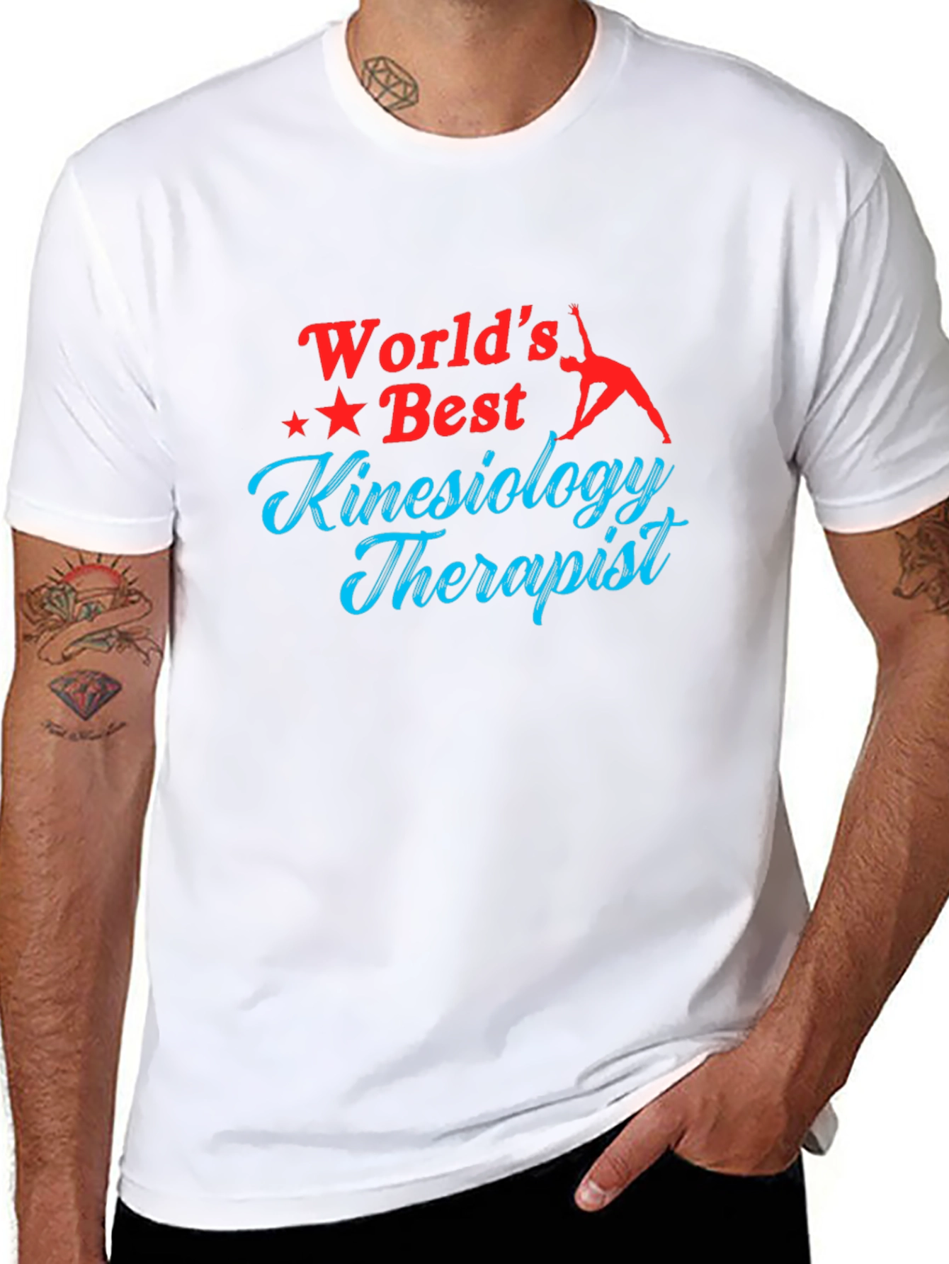 World's Best Kinesiology Therapist Black T-Shirt - 8