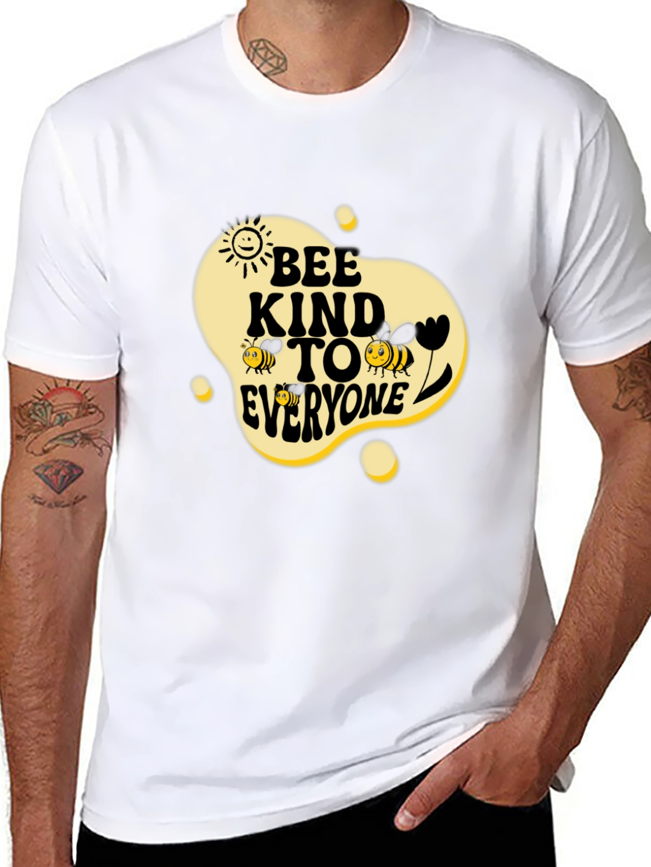 Black Bee Kind To Everyone Black Graphic Tee view 8