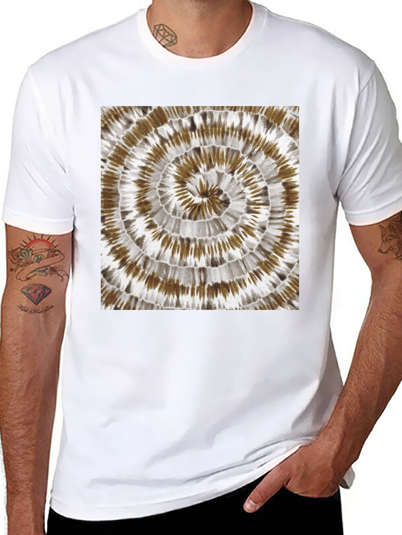 Black Tie-Dye Swirl T-Shirt - Casual Comfort view 8