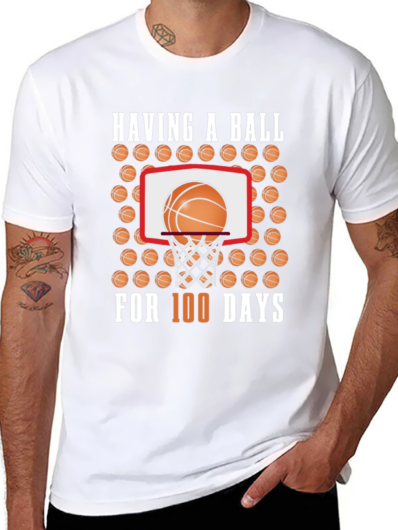 Black Having a Ball For 100 Days T-Shirt view 8