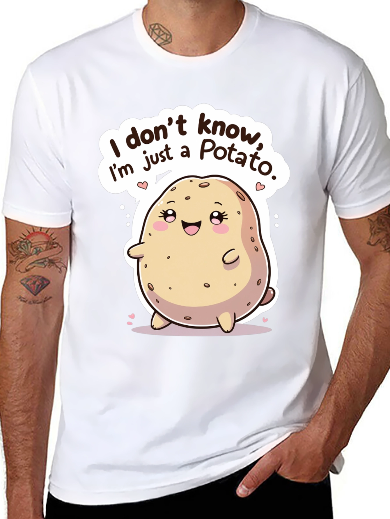 Black Funny Potato Graphic T-Shirt view 8