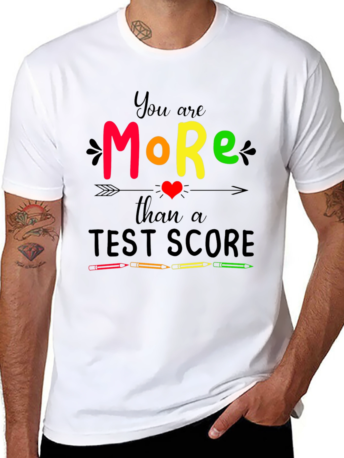 Black You Are More Than a Test Score Graphic Tee view 8