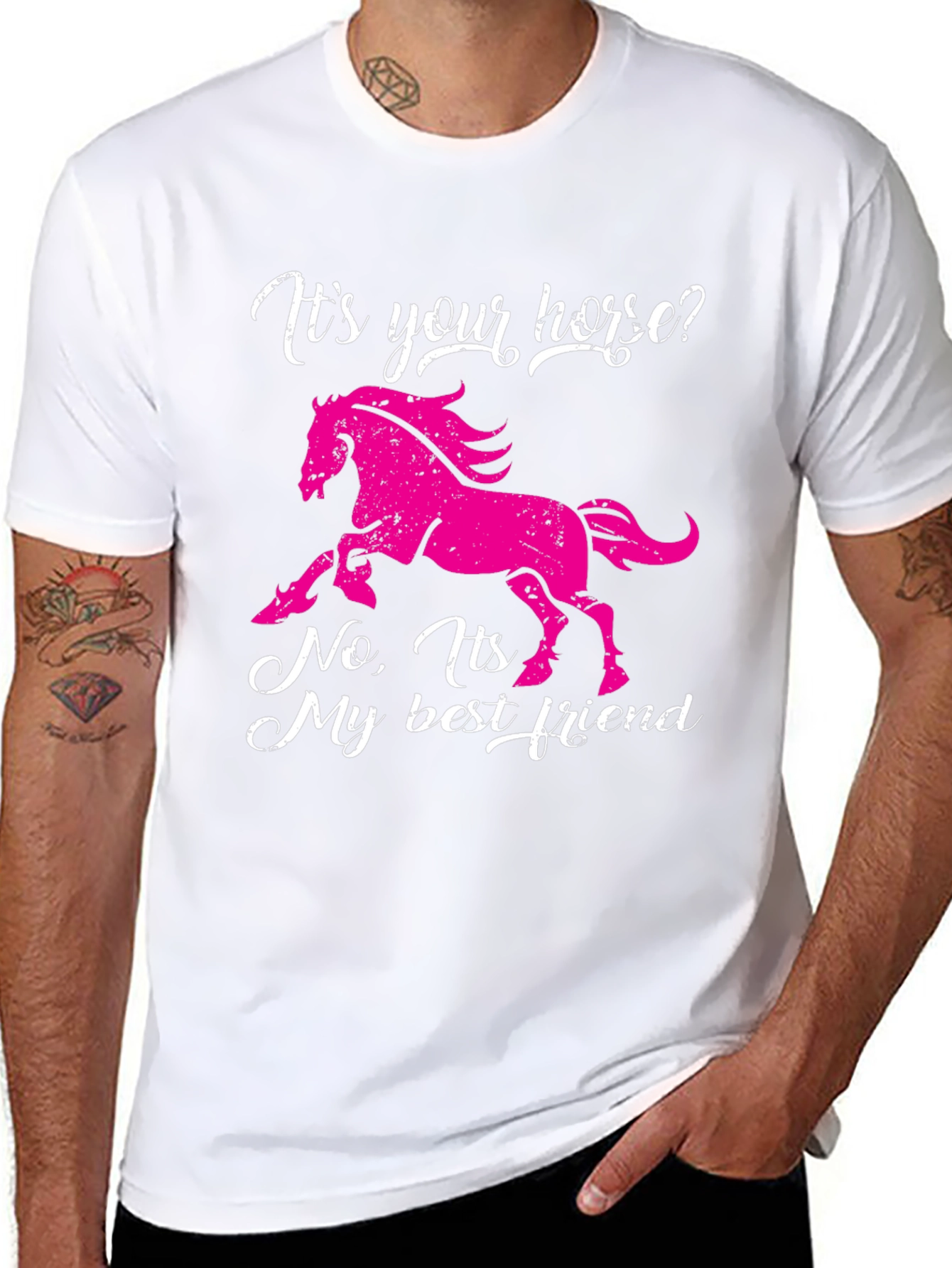 Black Horse Best Friend Graphic Tee - Black view 8