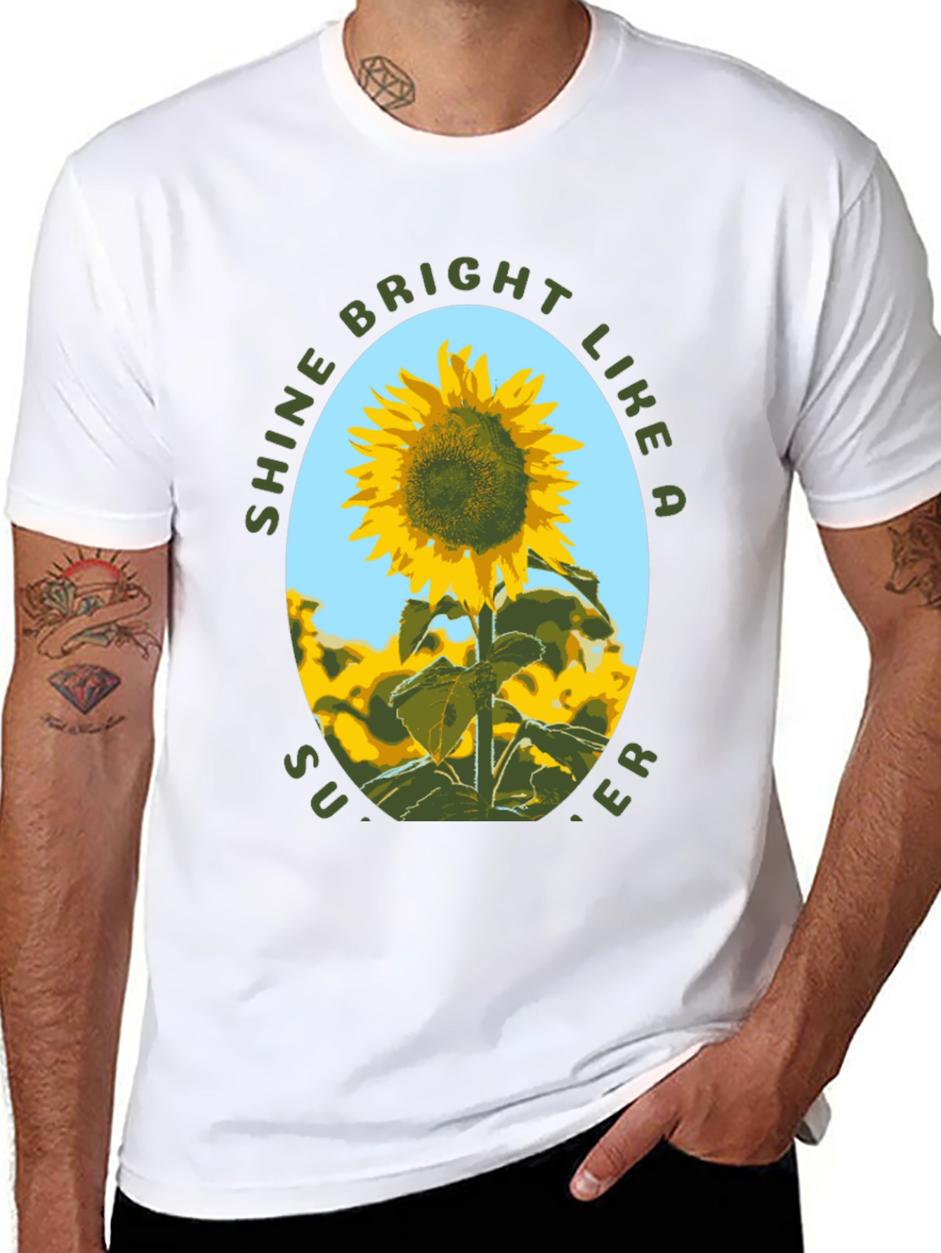 Black Sunflower Shine Bright Graphic T-Shirt view 8