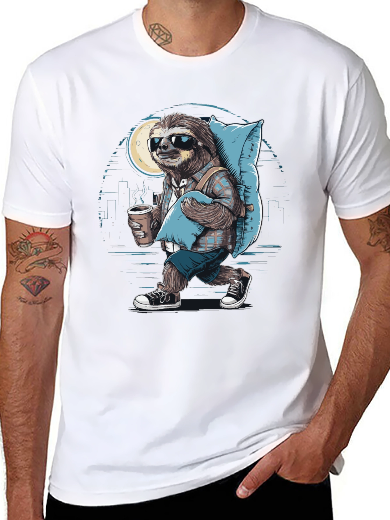 Sloth Wanderer Graphic Tee - Urban Sleepwalker T-Shirt - 8
