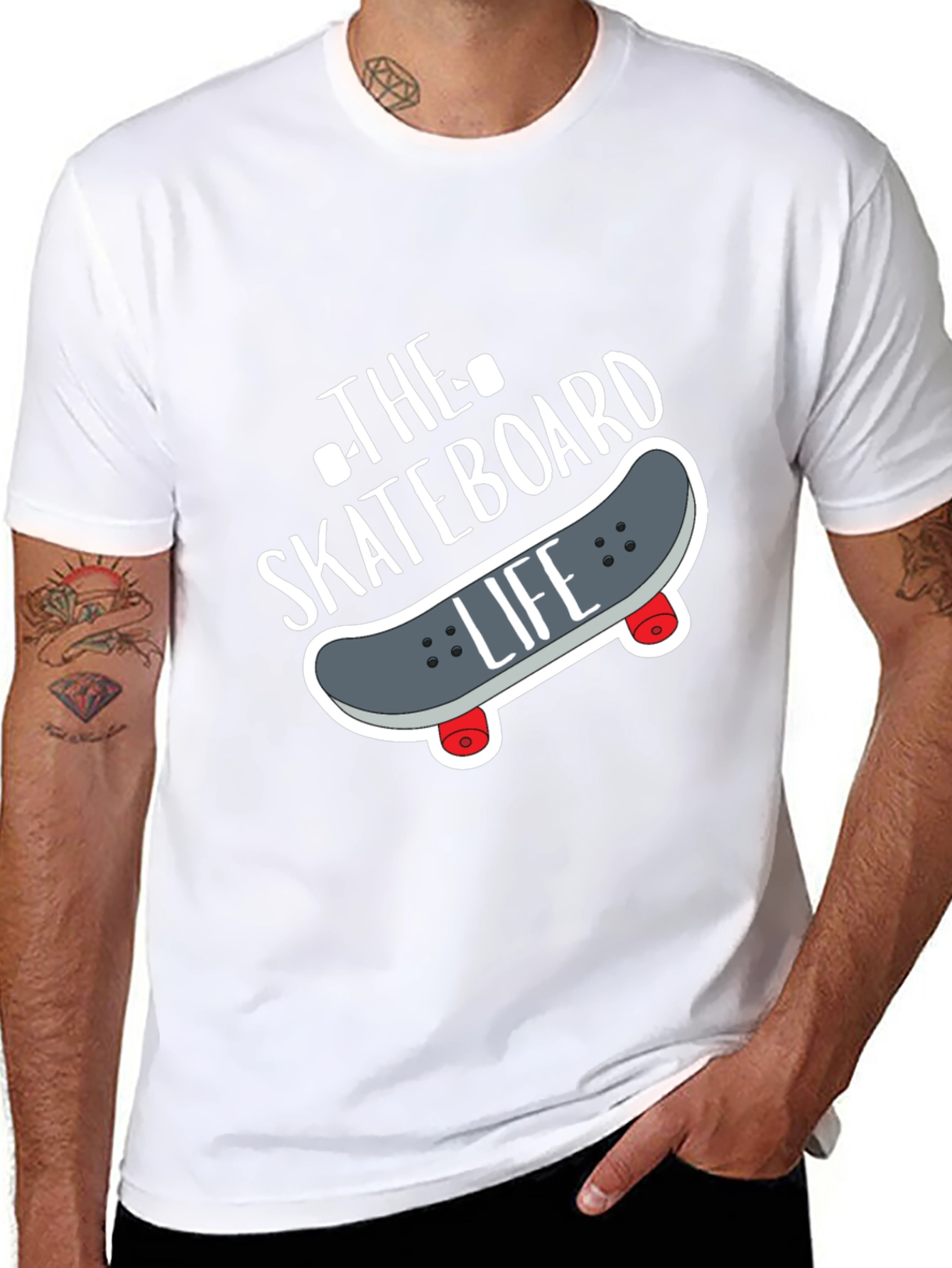 Black Skateboard Life Graphic Tee - Black view 8