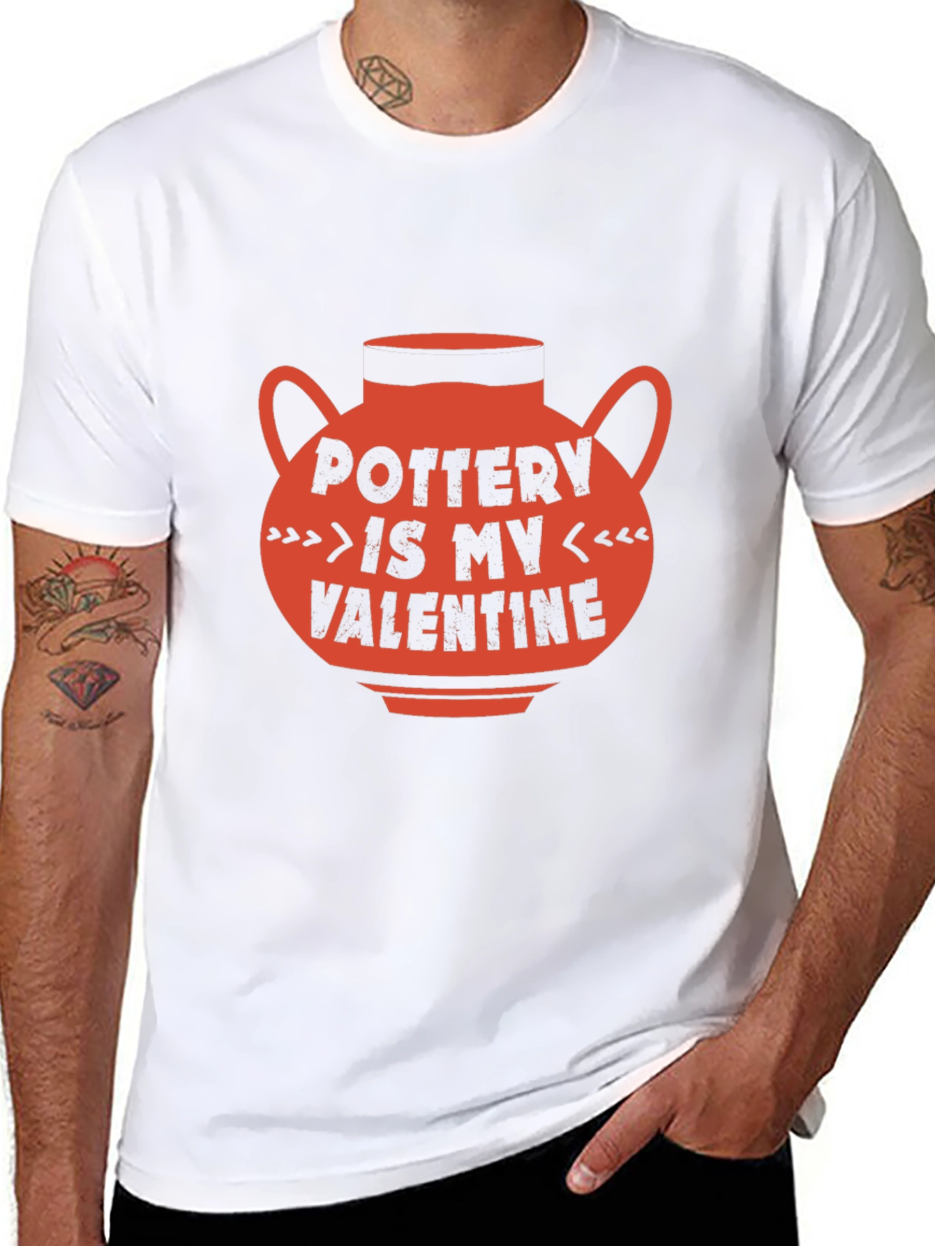 Black Pottery Is My Valentine T-Shirt view 8