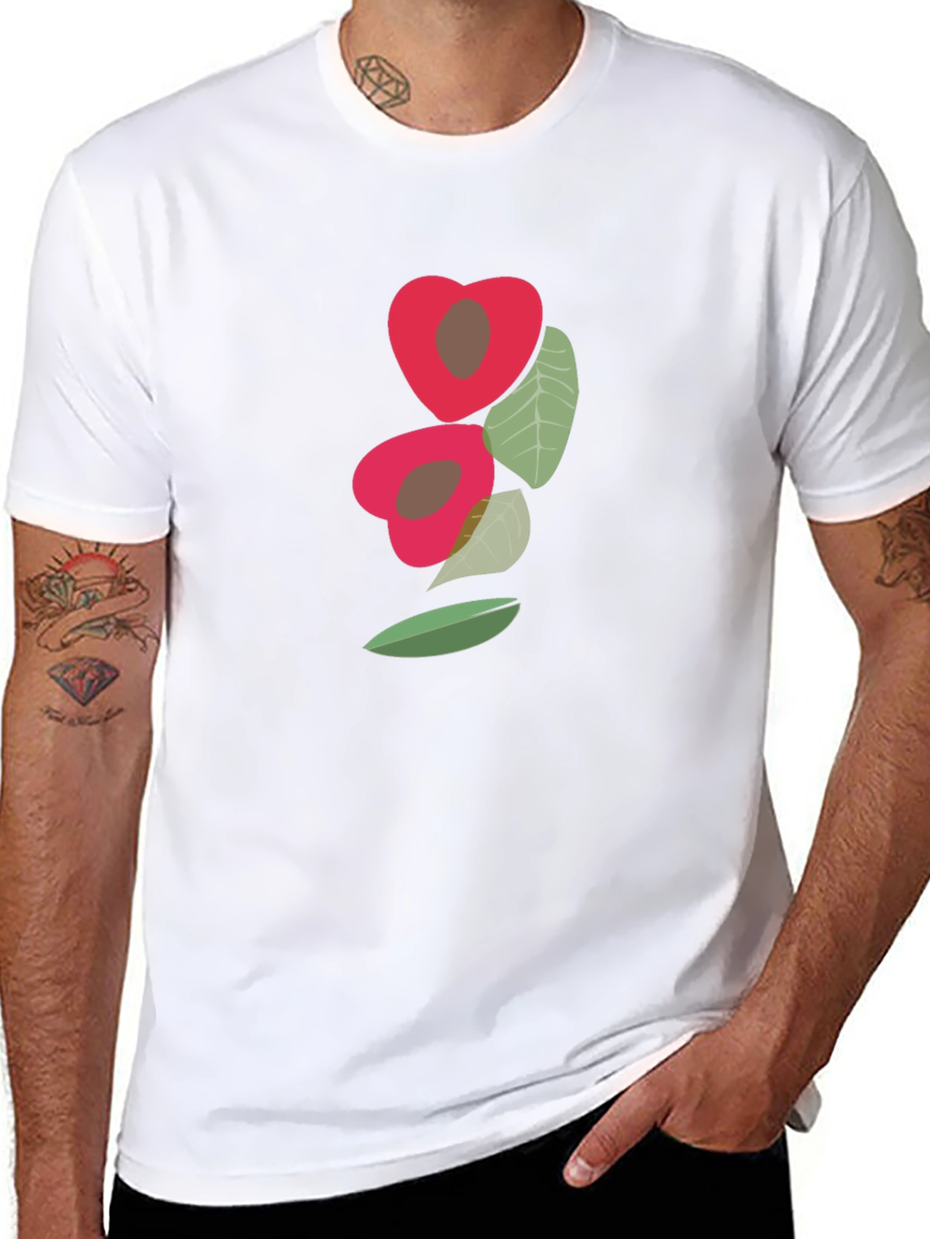 Black Unique Fruit Graphic Tee - Modern Casual Style view 8