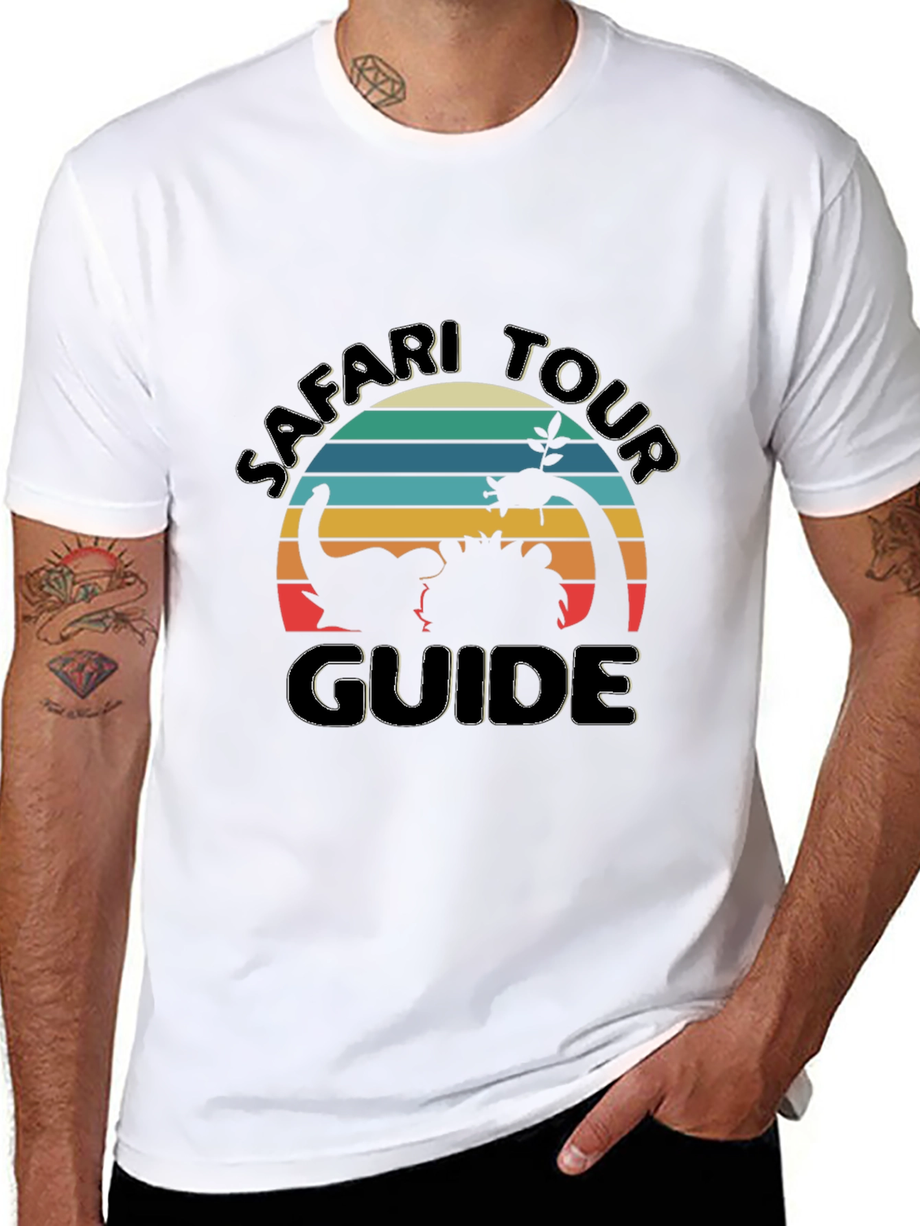 Black Safari Tour Guide Graphic Tee - Black Cotton view 8