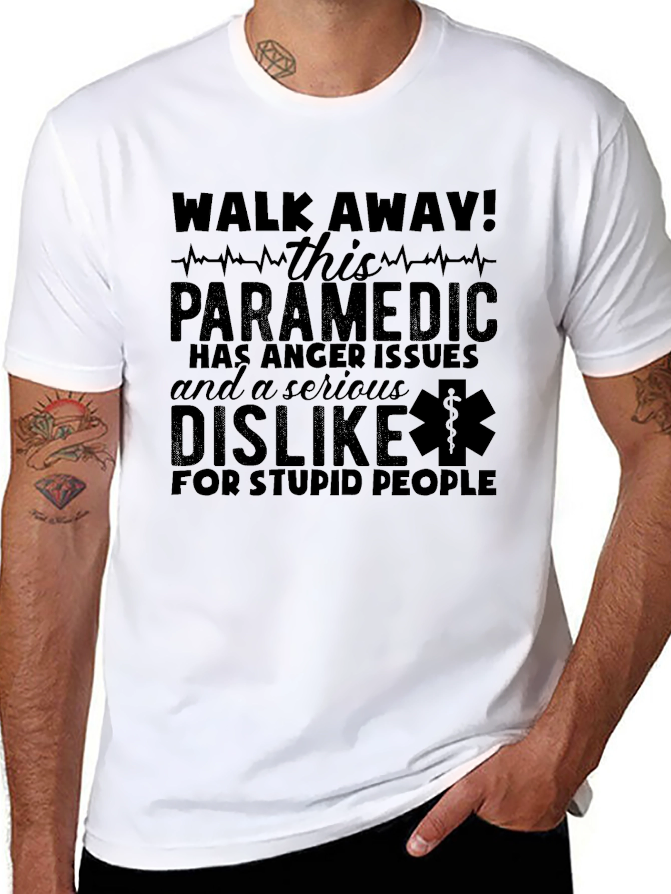 Black Paramedic Anger Issues Graphic T-Shirt view 8
