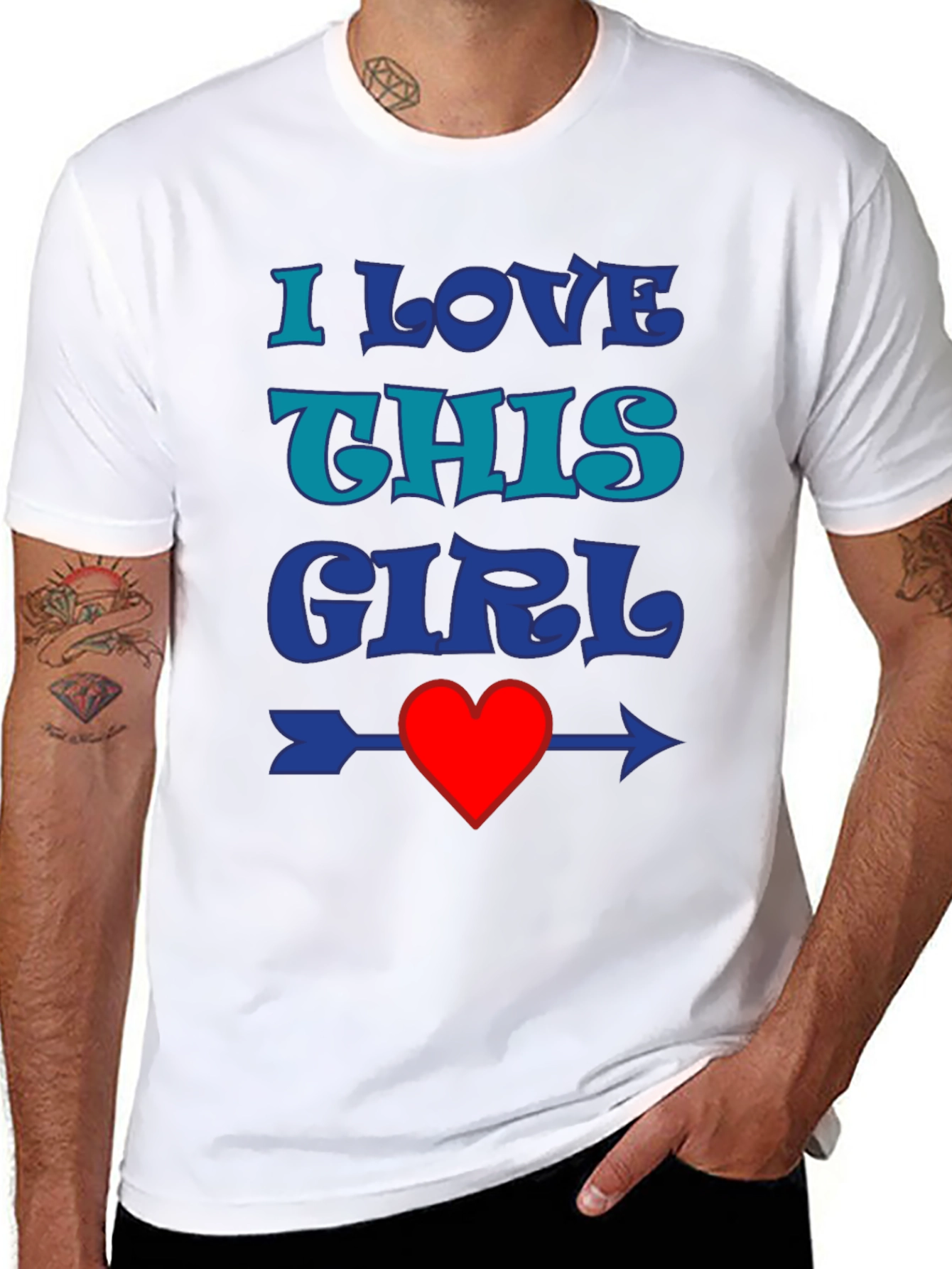 Black I Love This Girl Graphic Tee - Heart Arrow Design view 8