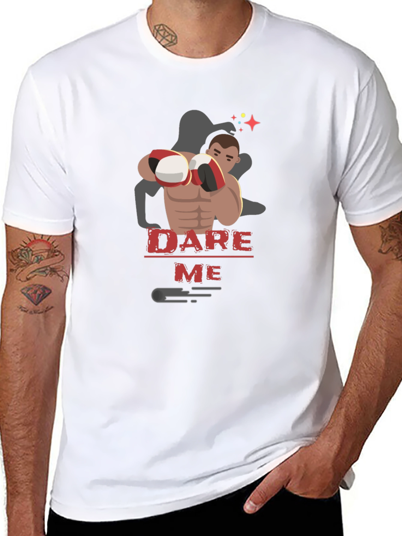 Dare Me Boxing T-Shirt - Black Graphic Tee - 8