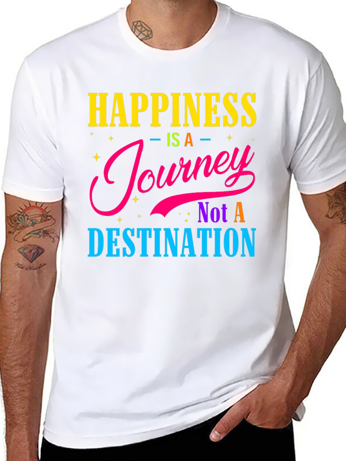 Black Happiness Journey Graphic T-Shirt view 8