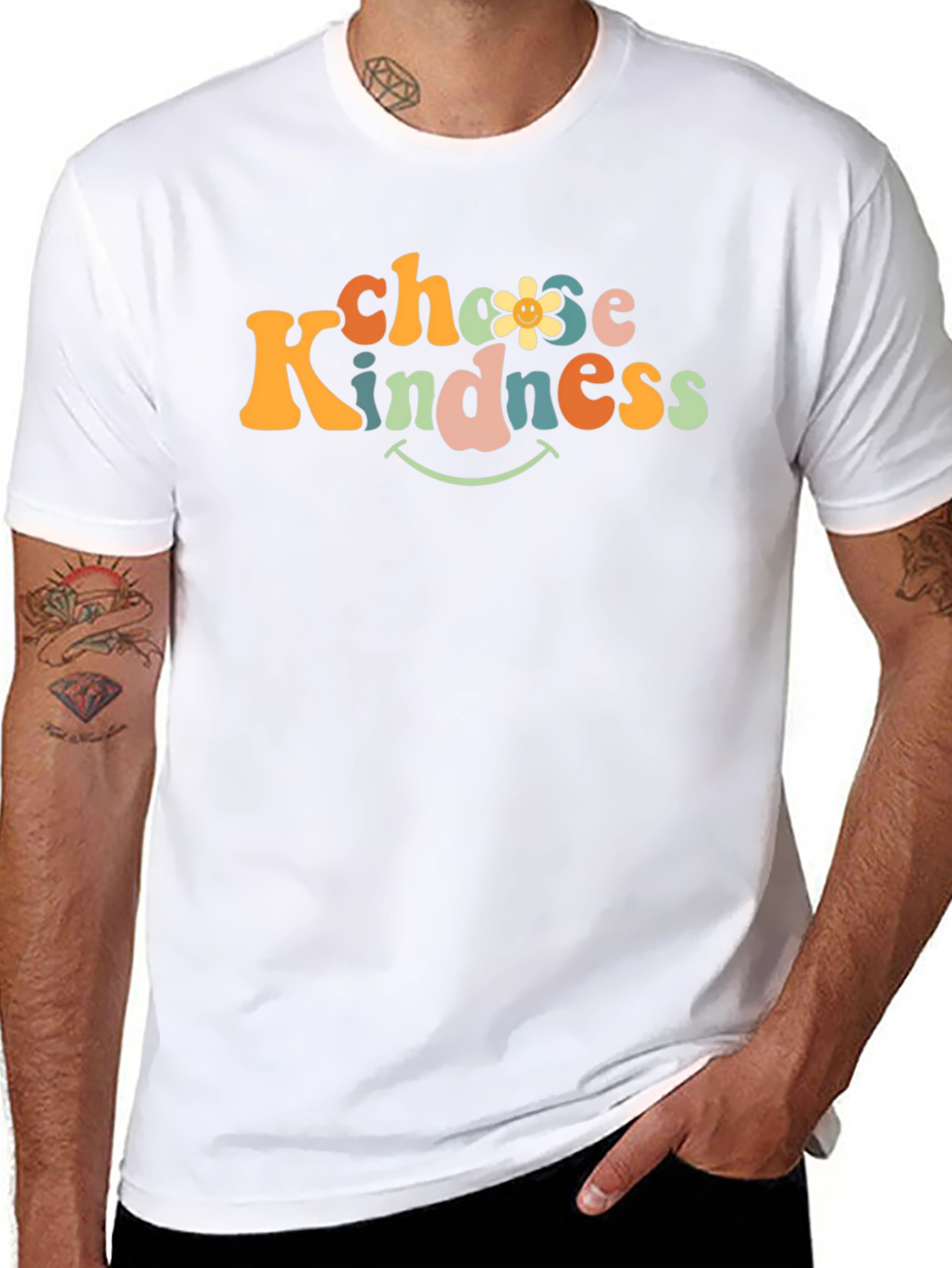 Black Choose Kindness Graphic Tee - Retro Style view 8