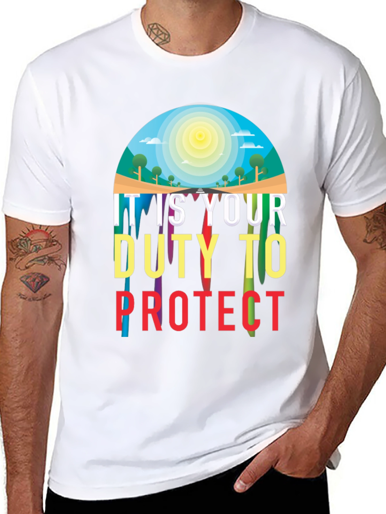 Black Duty to Protect Graphic T-Shirt view 8