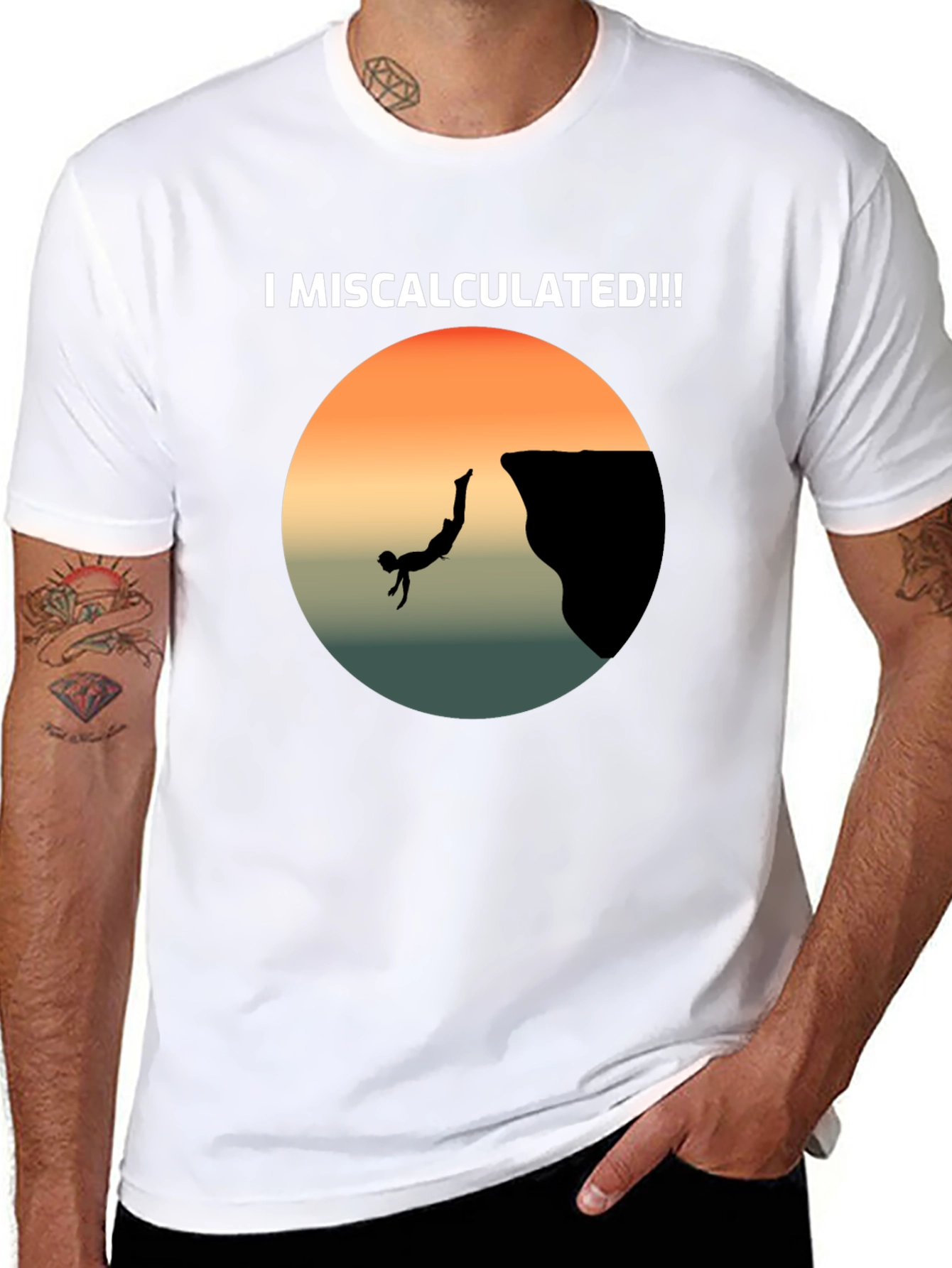 Black I Miscalculated Funny Graphic Tee view 8