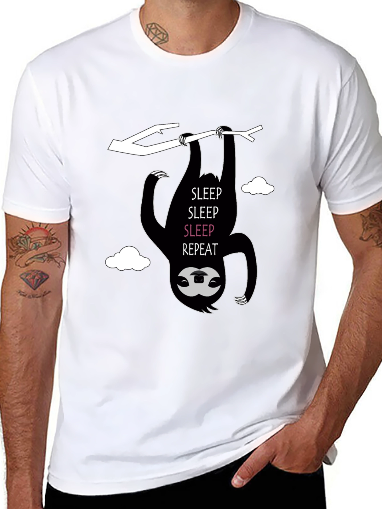 Black Sleepy Sloth T-Shirt - Hang In There! view 8
