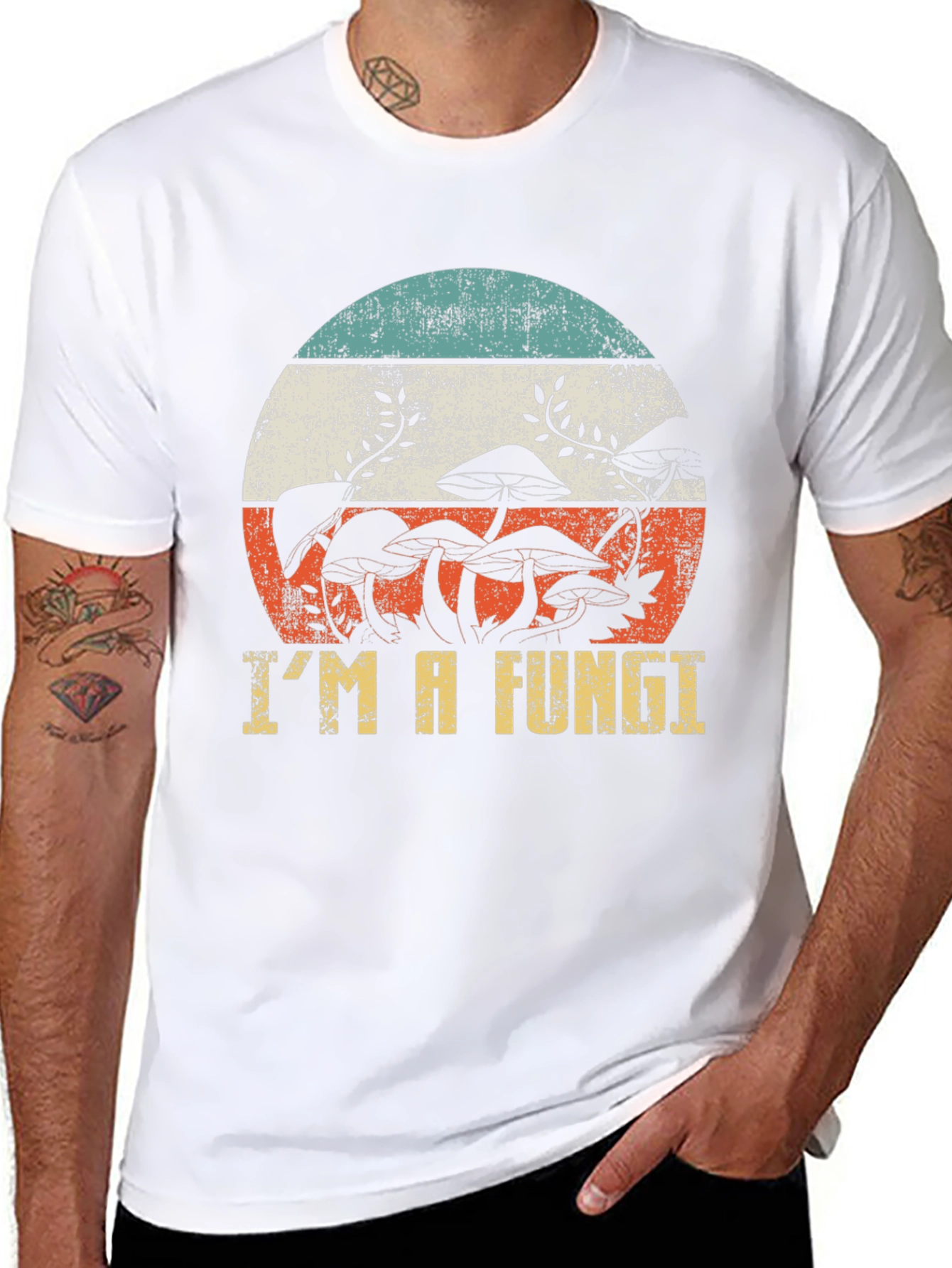 Black I'm a Fungi T-Shirt - Retro Mushroom Graphic Tee view 8