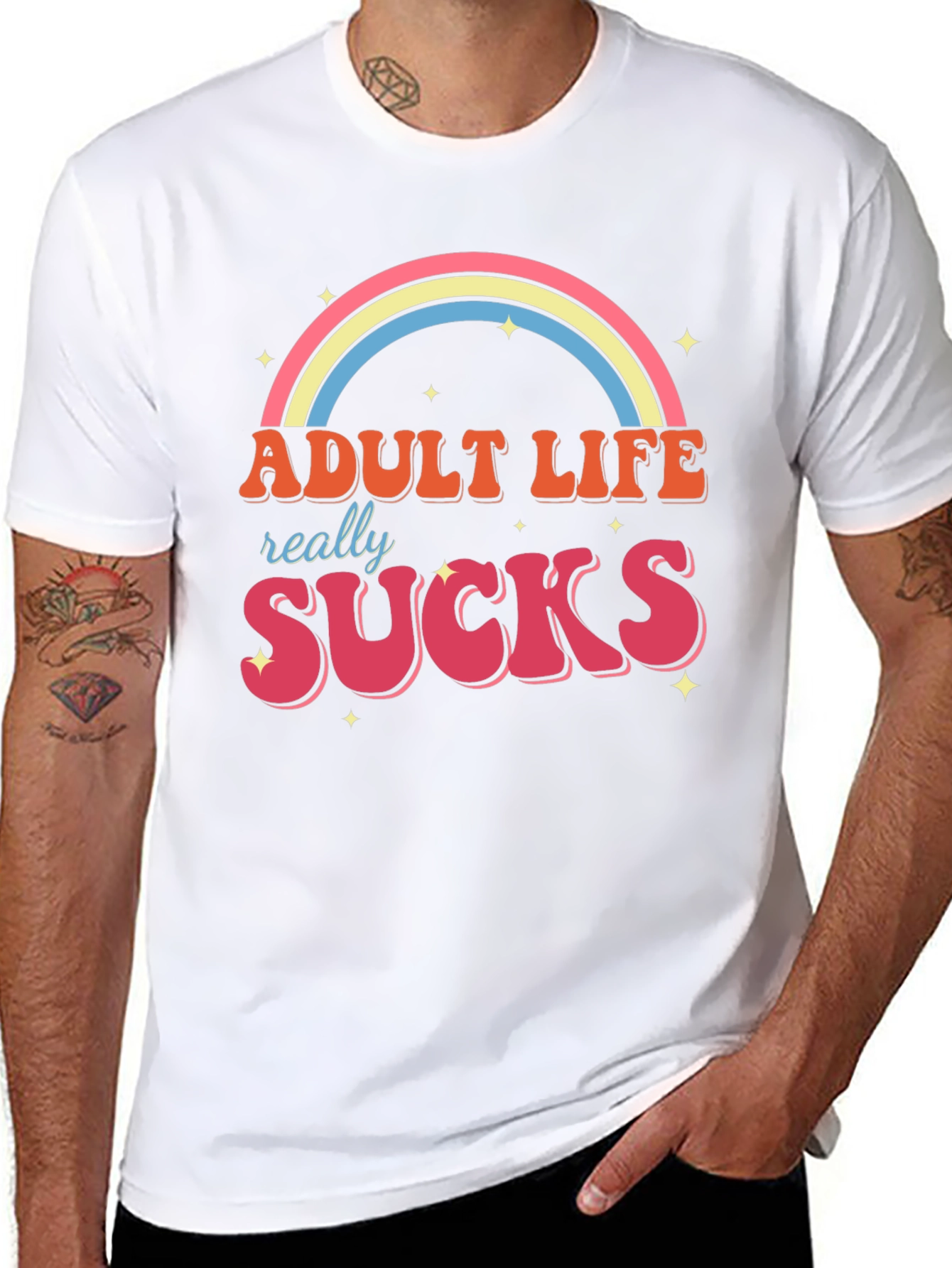 Black Adult Life Sucks Graphic T-Shirt view 8