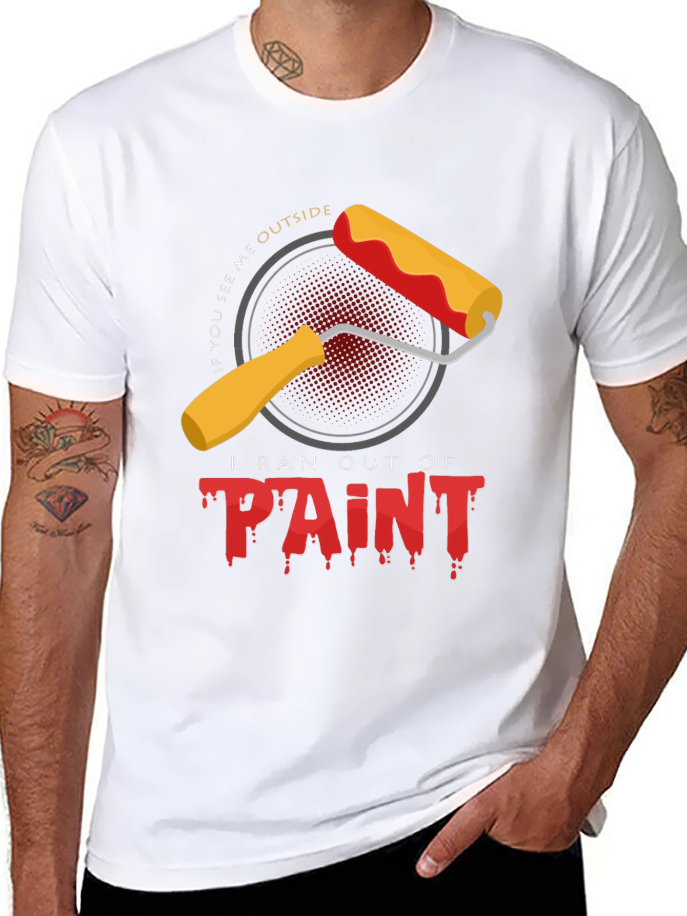 Black I Ran Out of Paint T-Shirt - Funny Painter Tee view 8