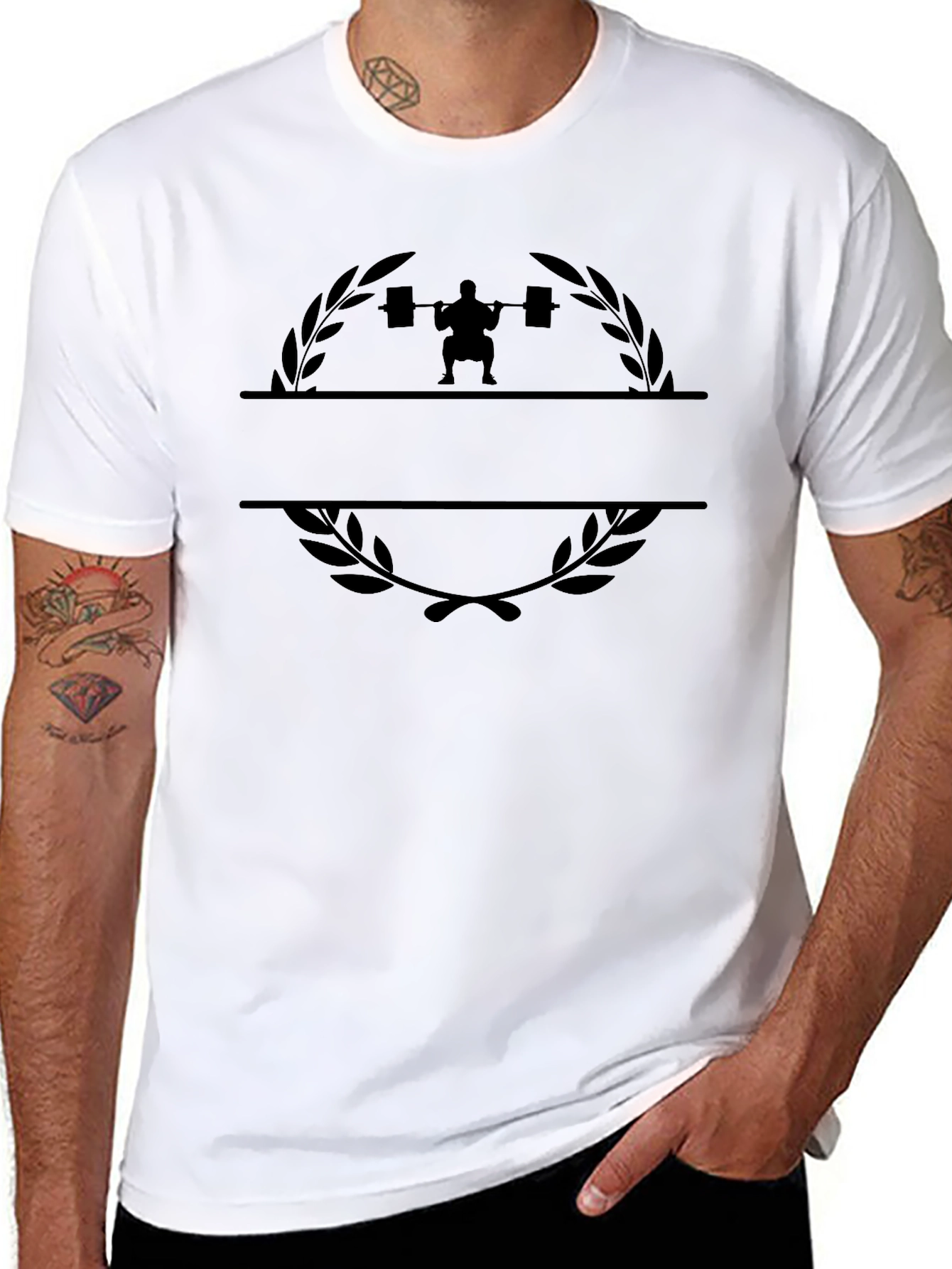 Black Weightlifting Graphic T-Shirt - Black view 8