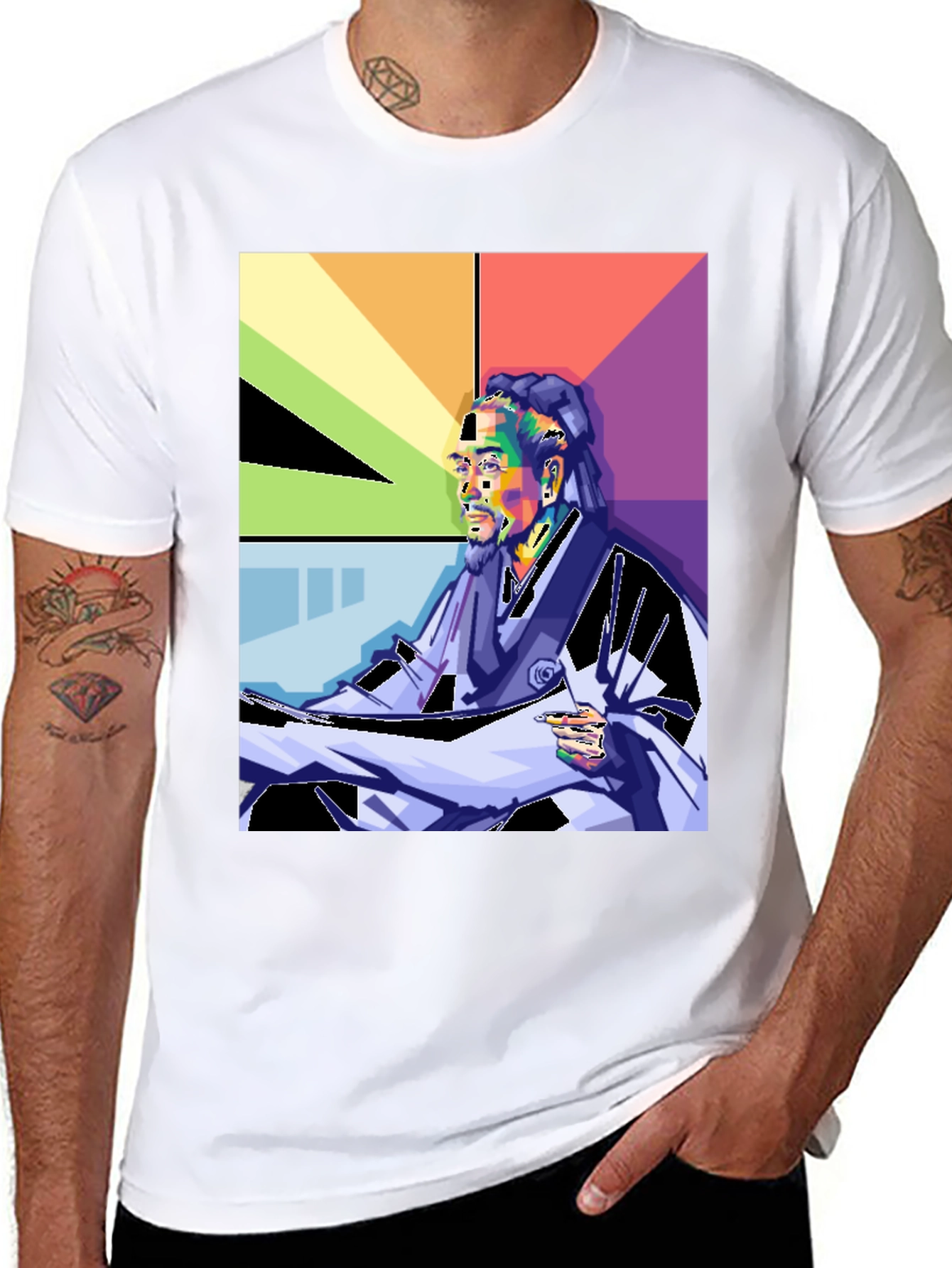Black Snoop Dogg Pop Art Graphic Print T-Shirt view 8