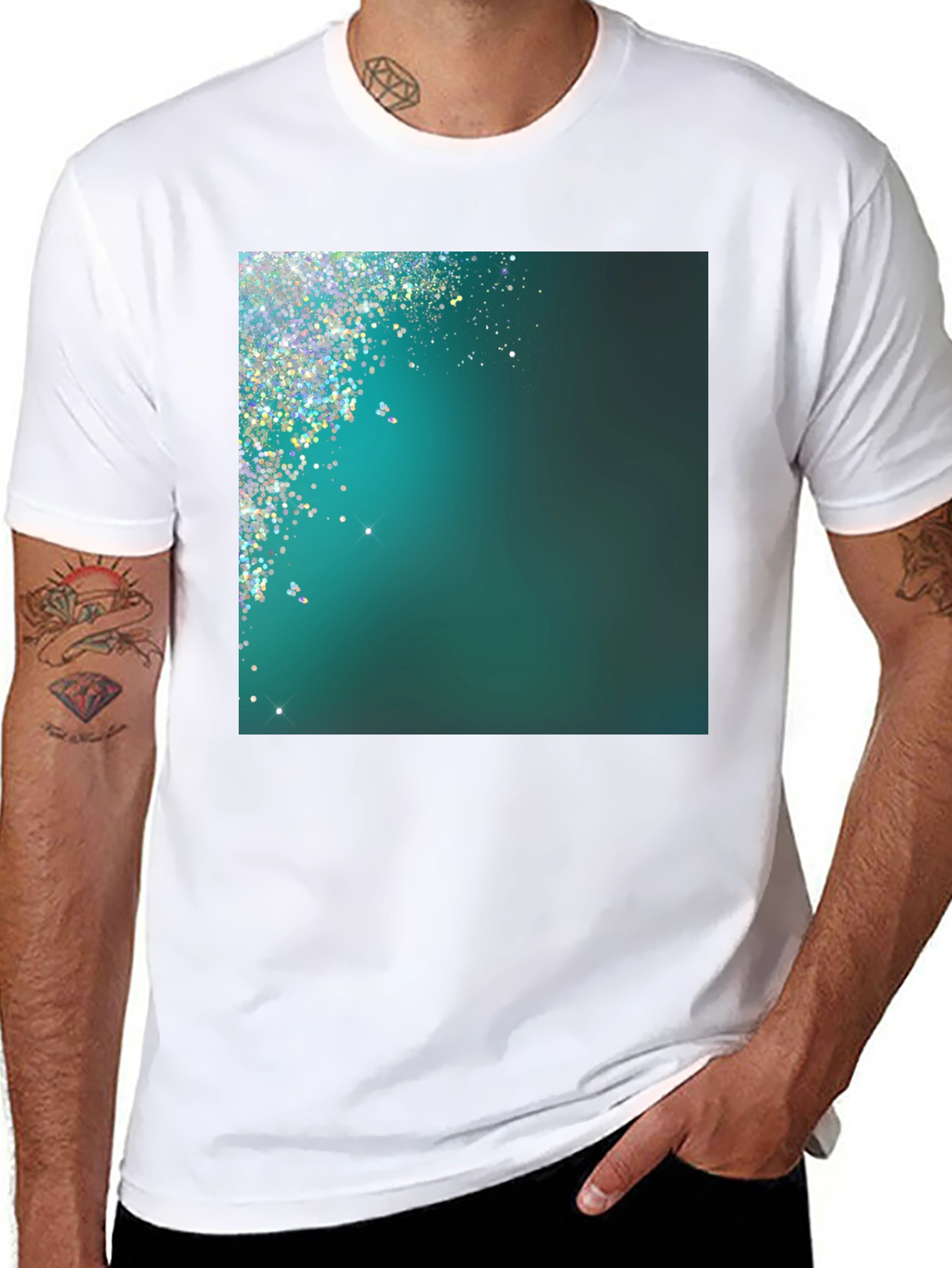 Black Sparkling Gradient Tee view 8