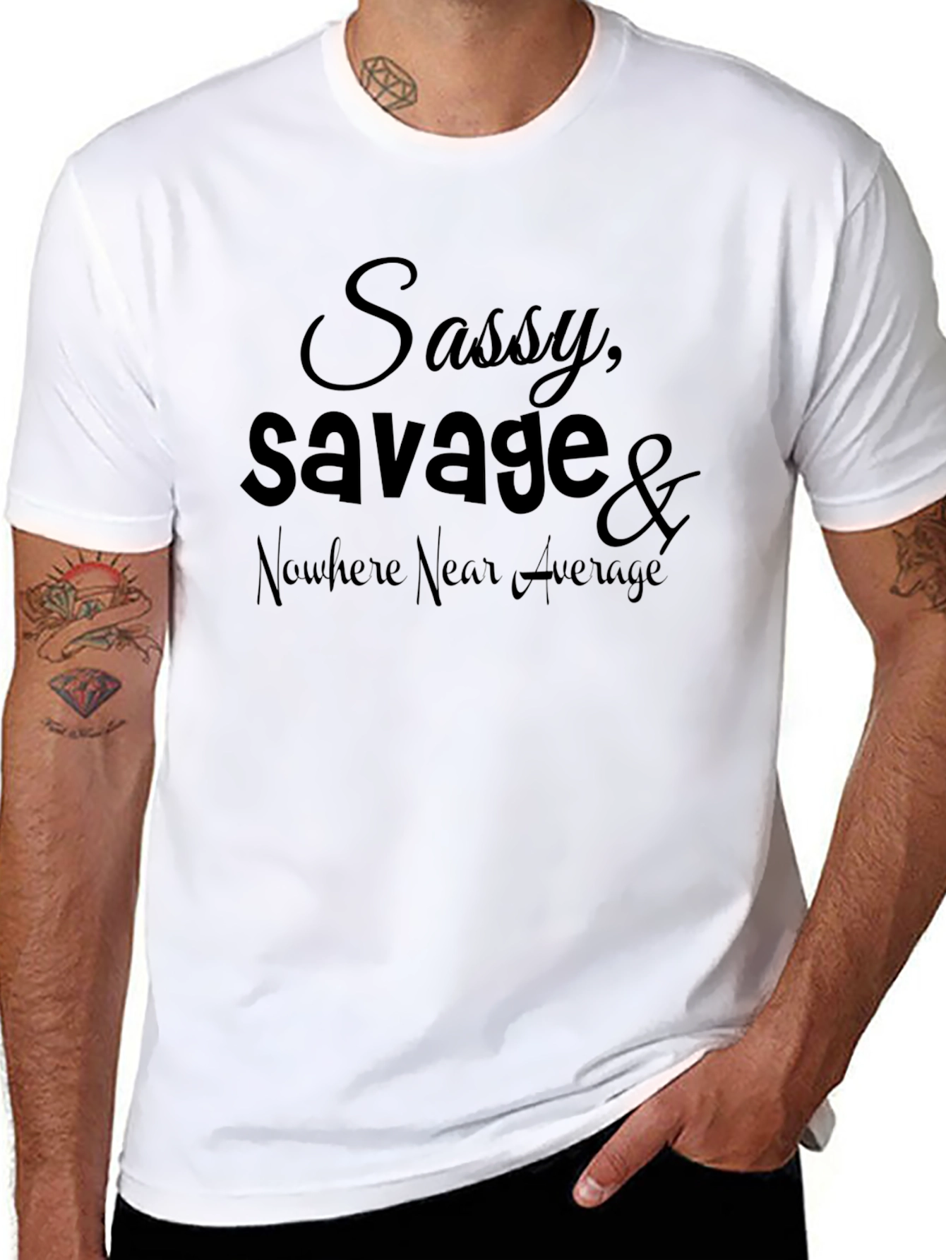 Black Sassy Savage Graphic Tee - Black view 8