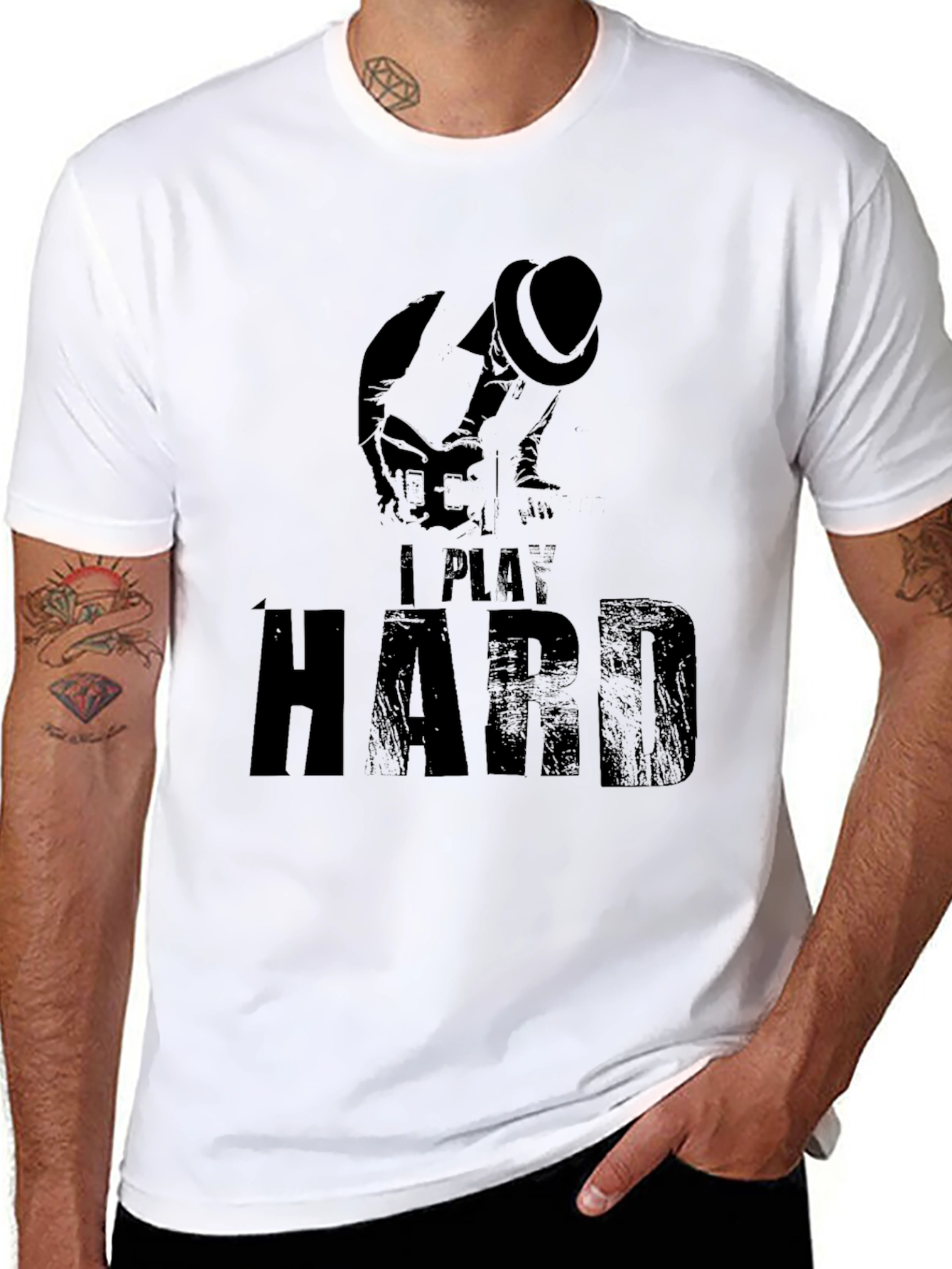 Black I Play Hard T-Shirt - Black view 8