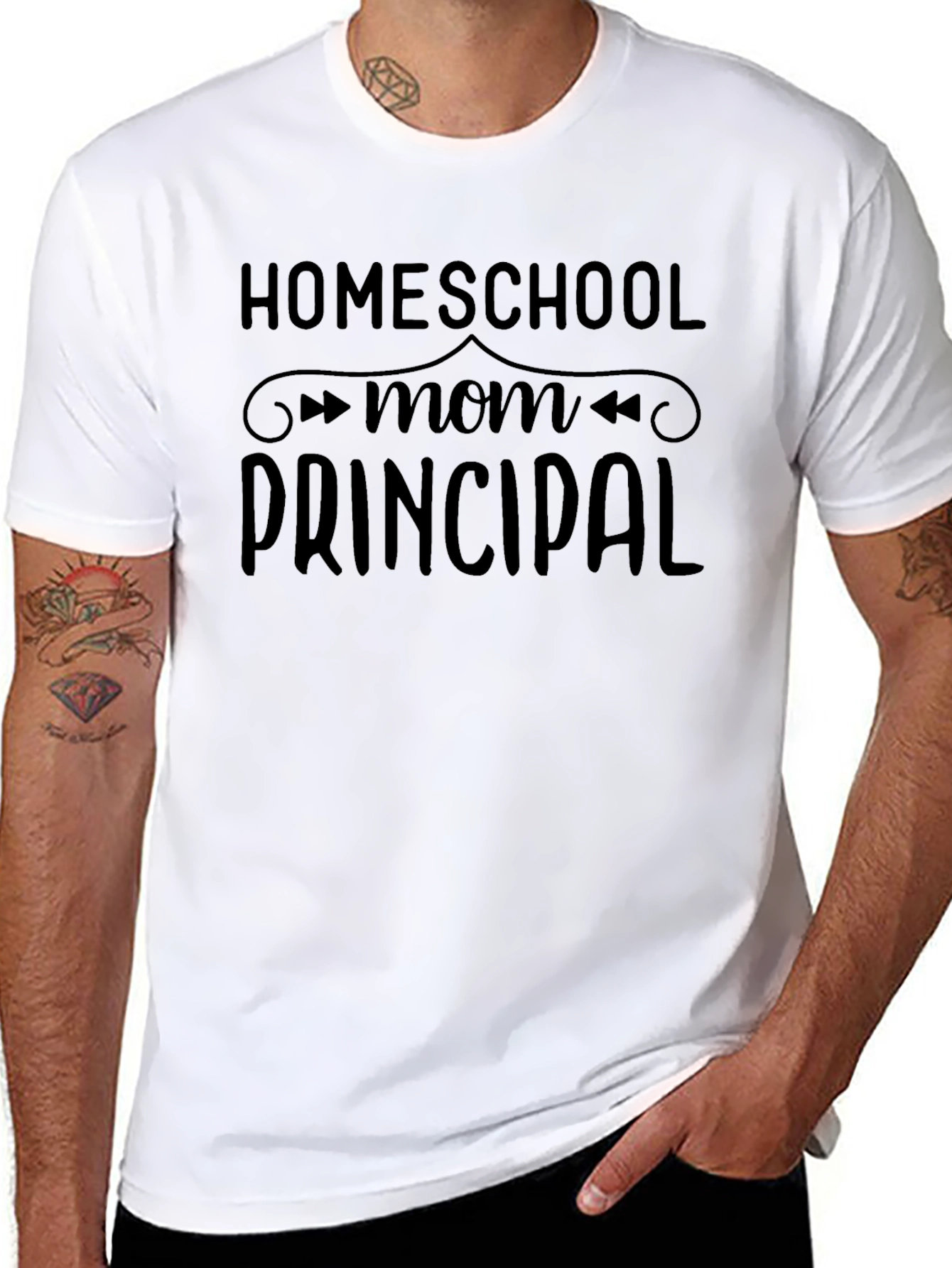 Black Homeschool Mom Principal Graphic Tee - Black view 8
