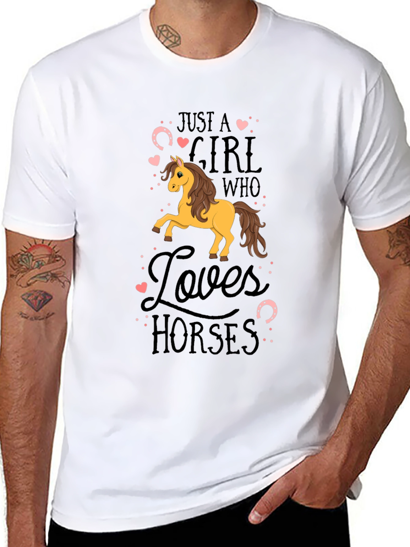 Black Girl Who Loves Horses Black T-Shirt view 8