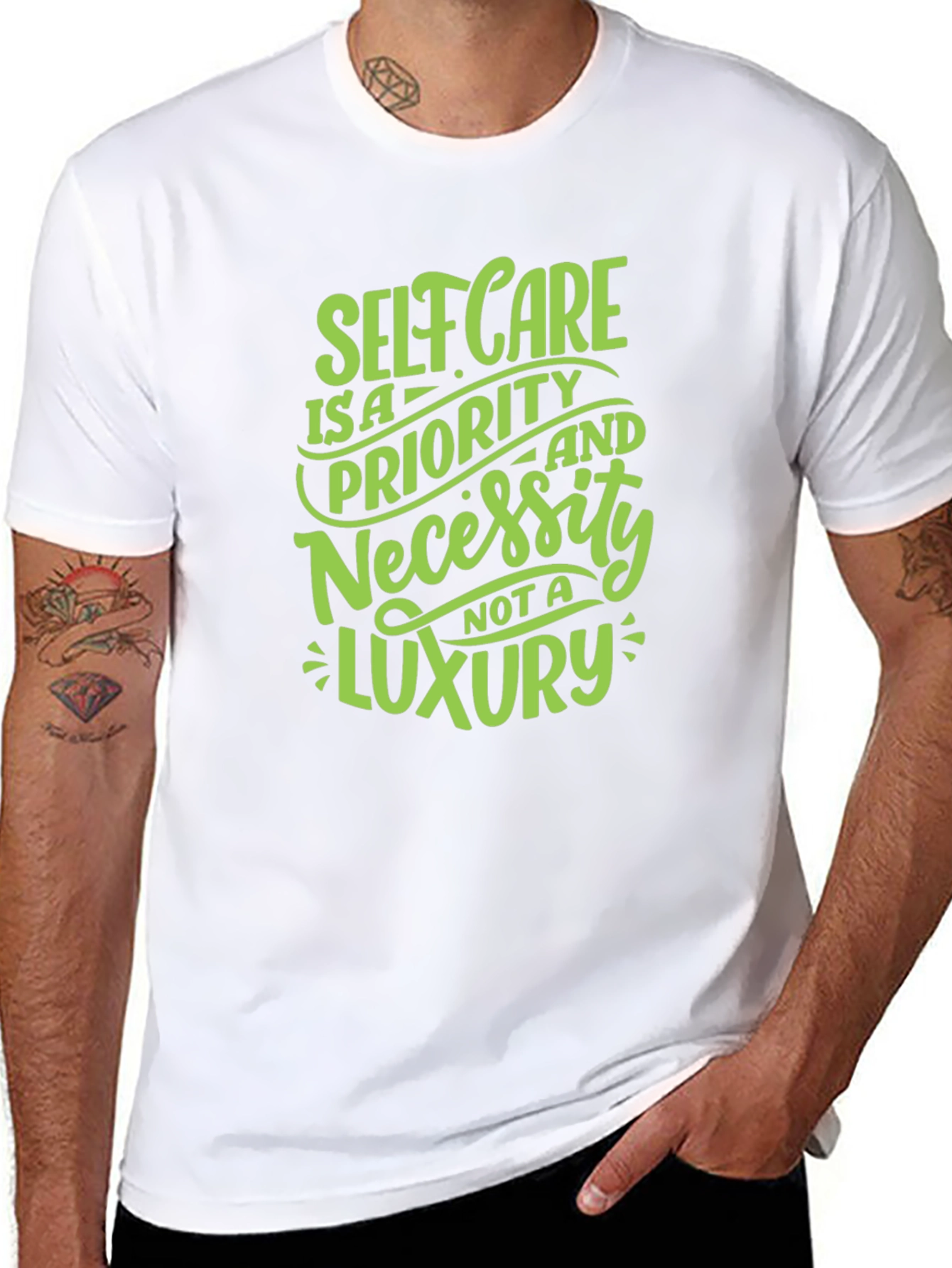 Black Self Care Priority Tee - Black Cotton Blend view 8