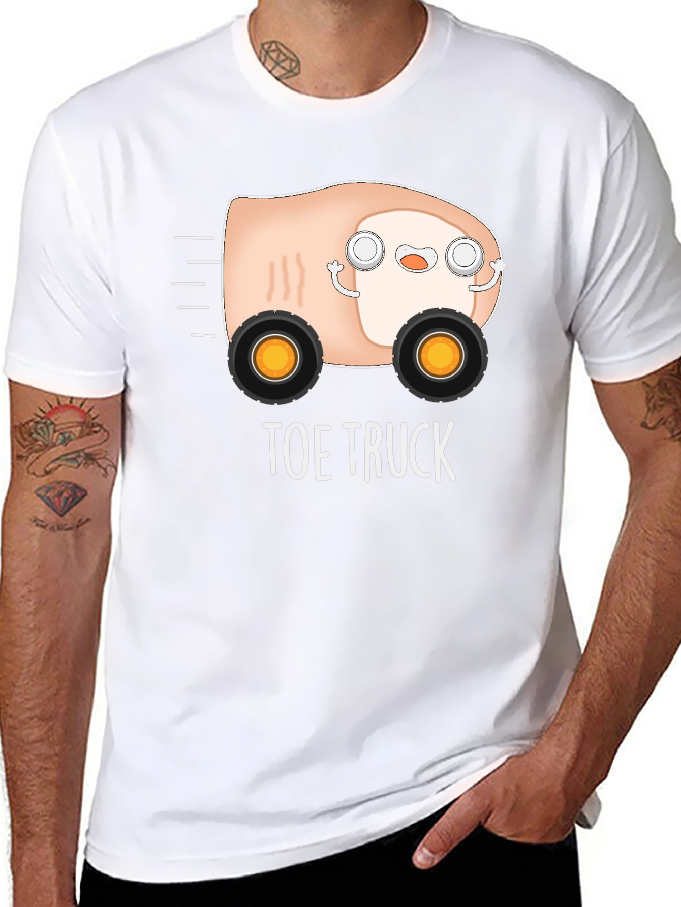 Black Toe Truck Graphic Tee - Funny Pun T-Shirt view 8