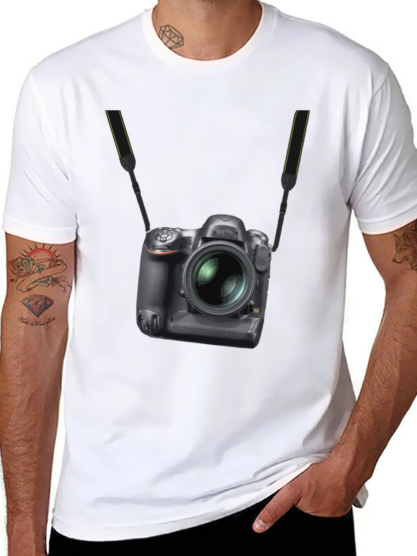 Black Camera Graphic Black T-Shirt view 8