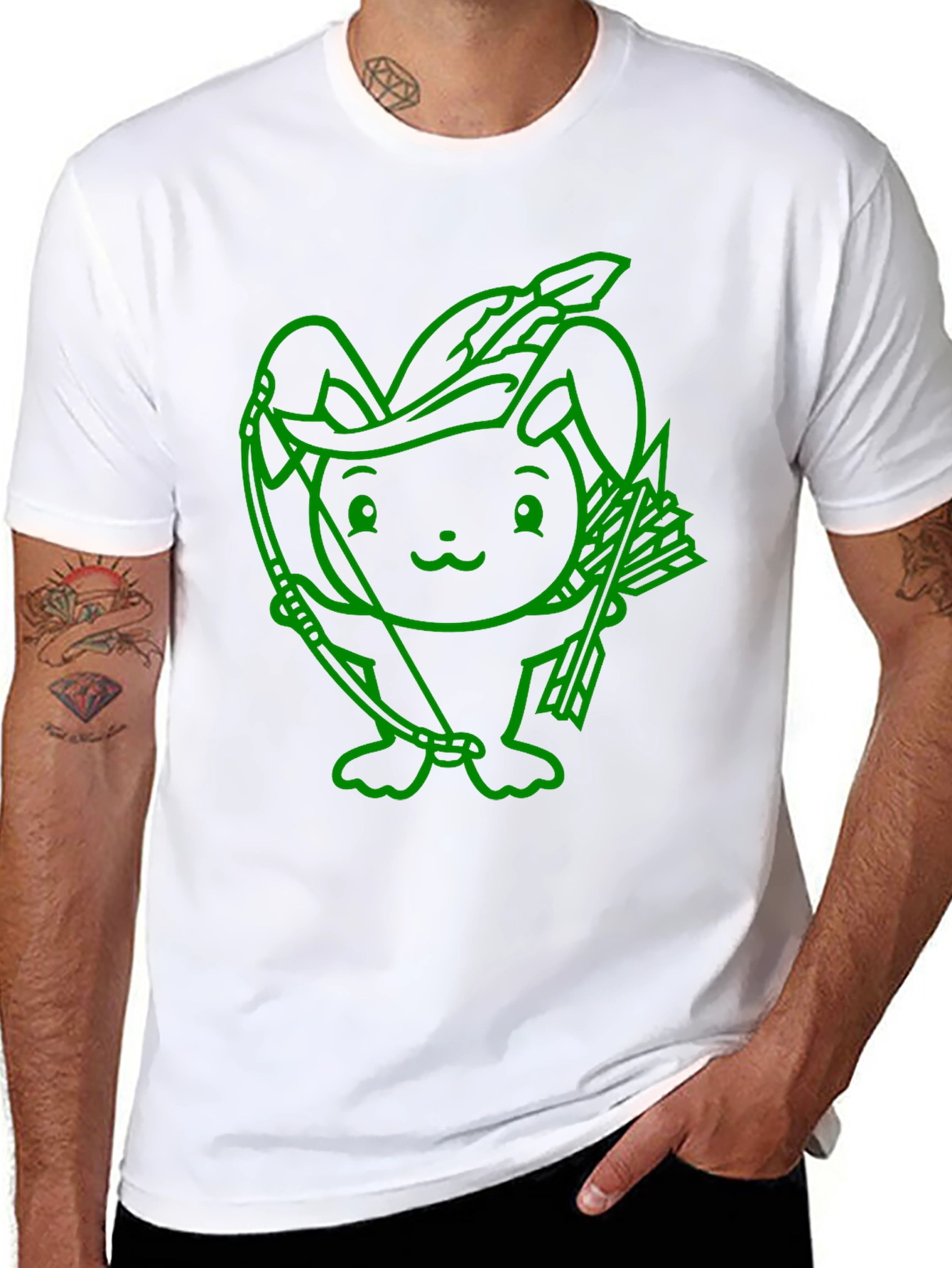 Black Robin Hood Bunny Graphic Tee view 8