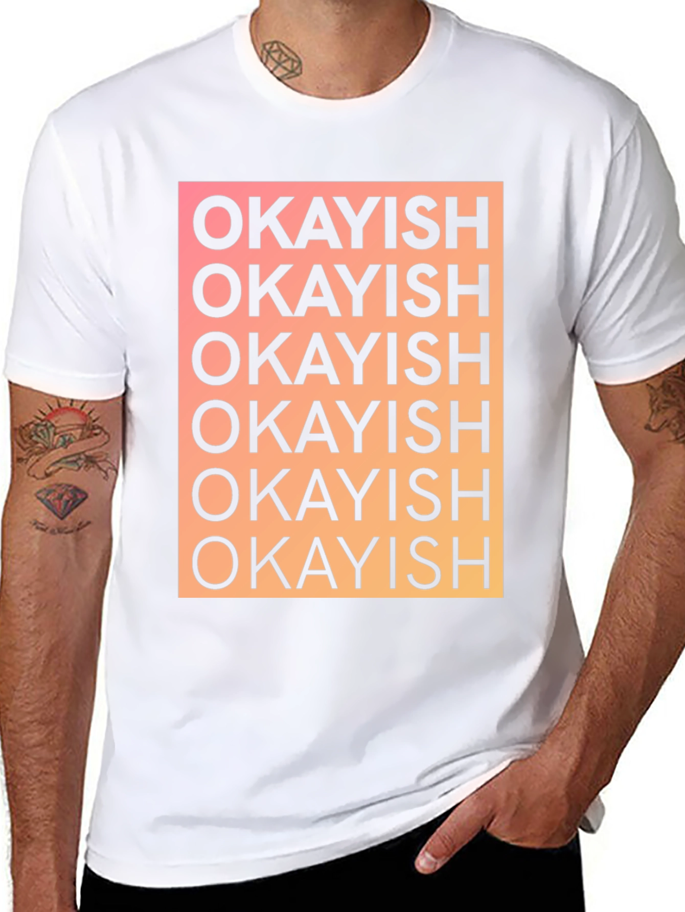 Black Okayish Graphic Print T-Shirt view 8