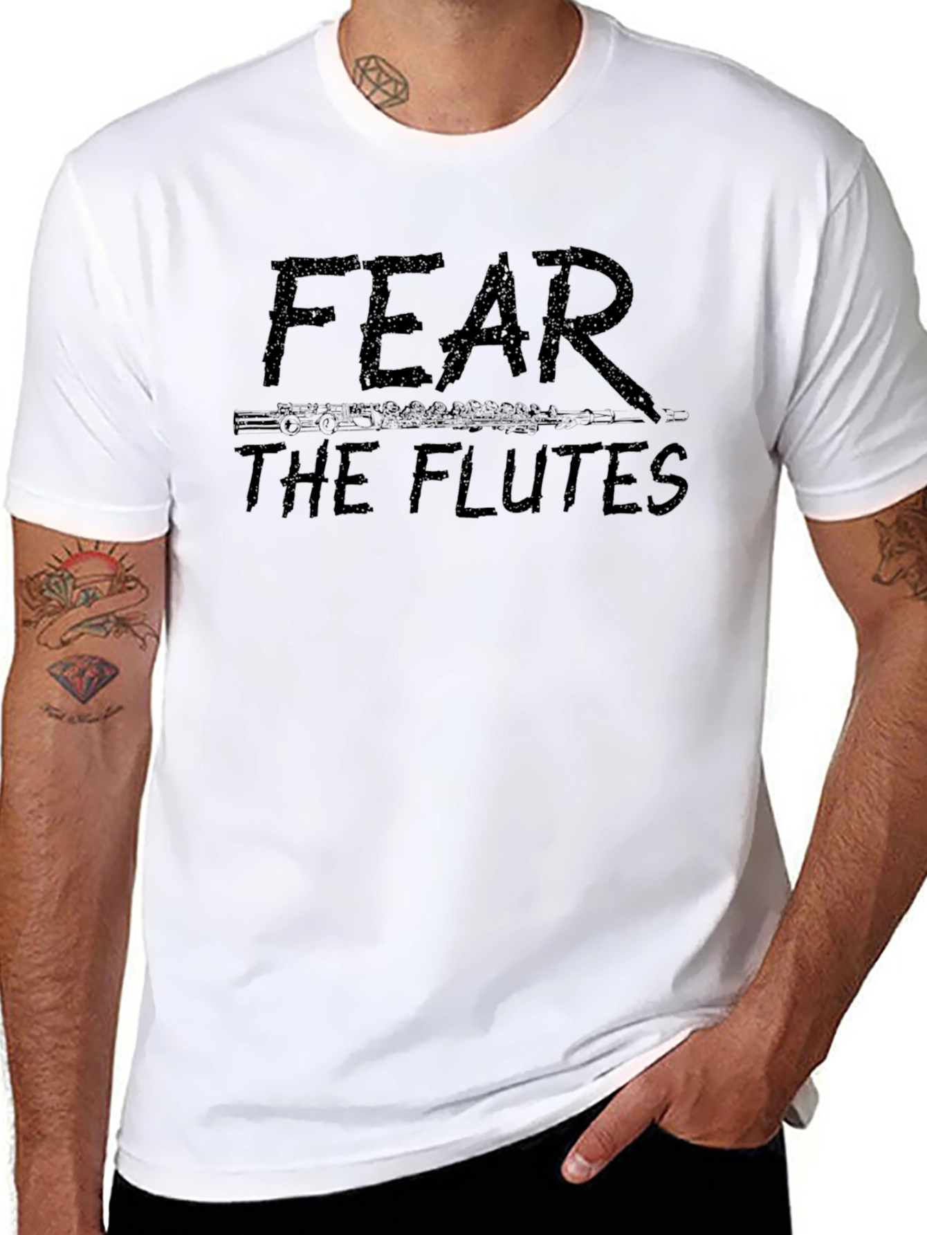 Black Fear The Flutes Black T-Shirt view 8