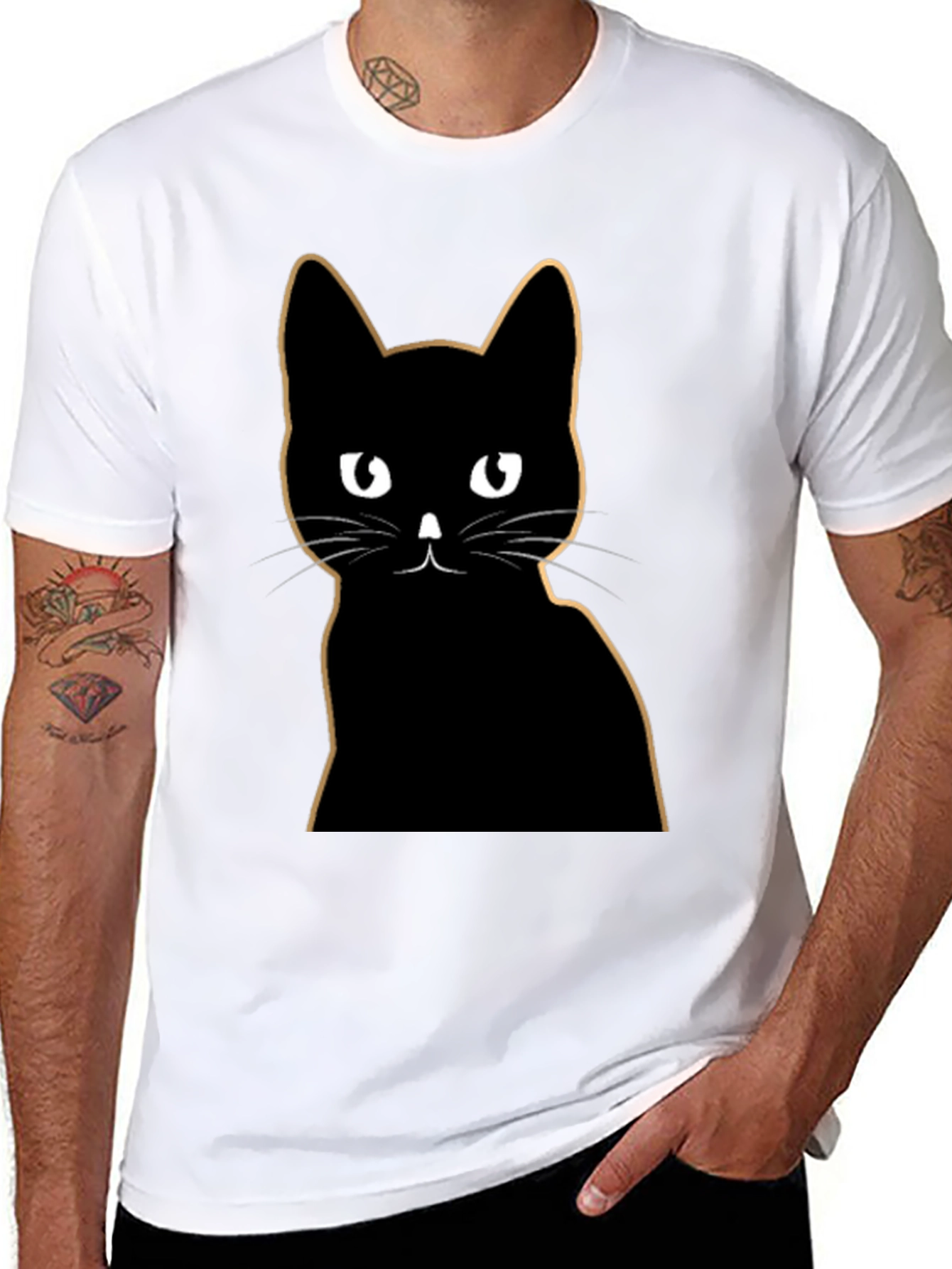 Black Black Cat Graphic Tee - Stylish & Unique view 8