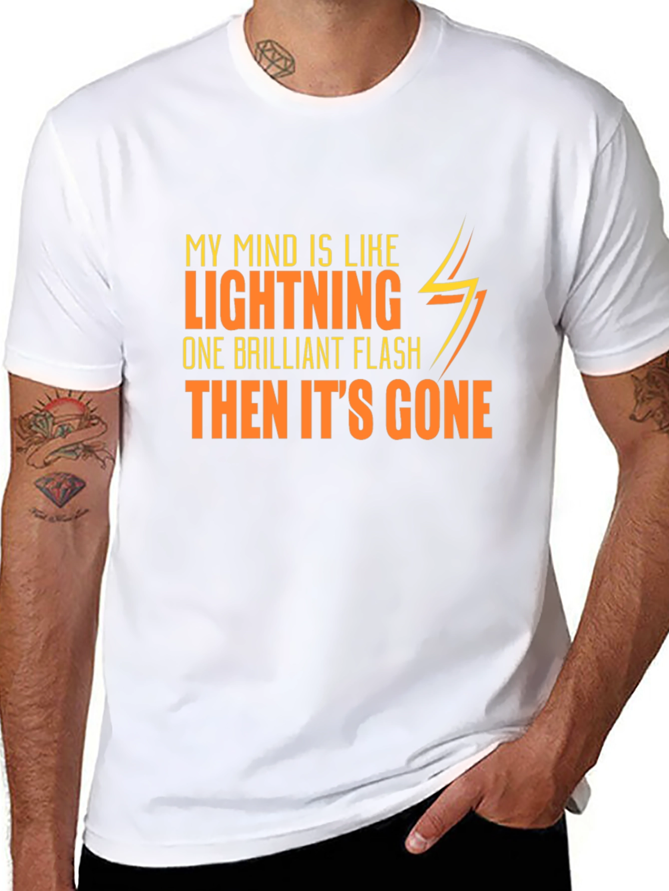 Black Lightning Mind Graphic Tee - Mens Black T-Shirt view 8