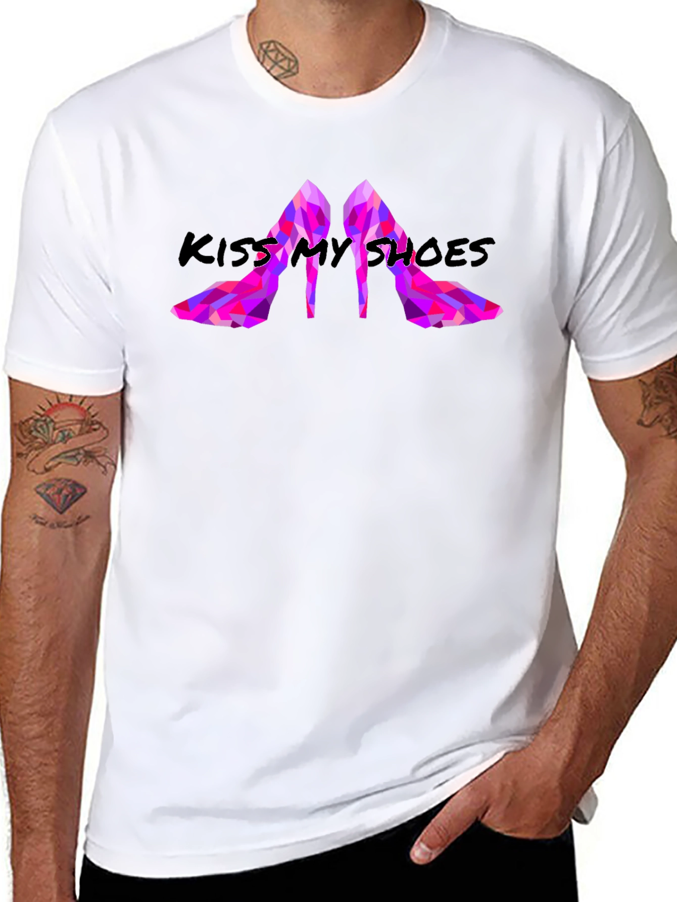 Black Kiss My Shoes Graphic Tee - Stylish & Bold view 8