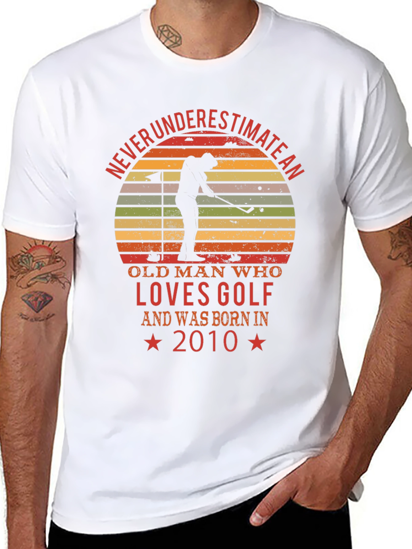 Black Golf Lover 2010 Birthday T-Shirt view 8