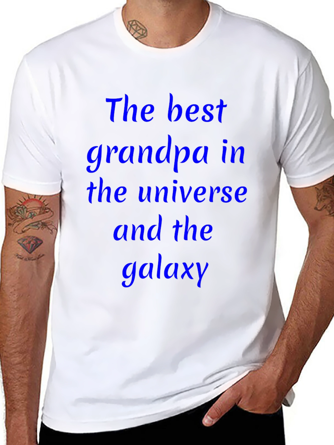 Black Best Grandpa T-Shirt: Universe and Galaxy Edition view 8