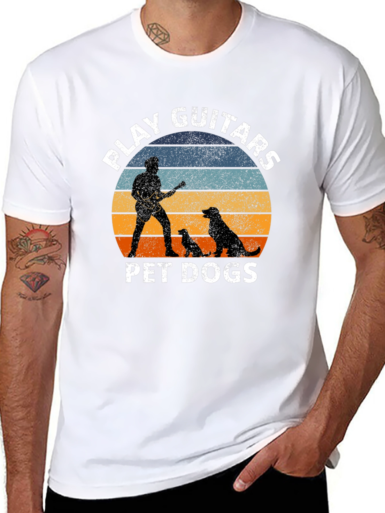 Black Play Guitars Pet Dogs Graphic Tee view 8